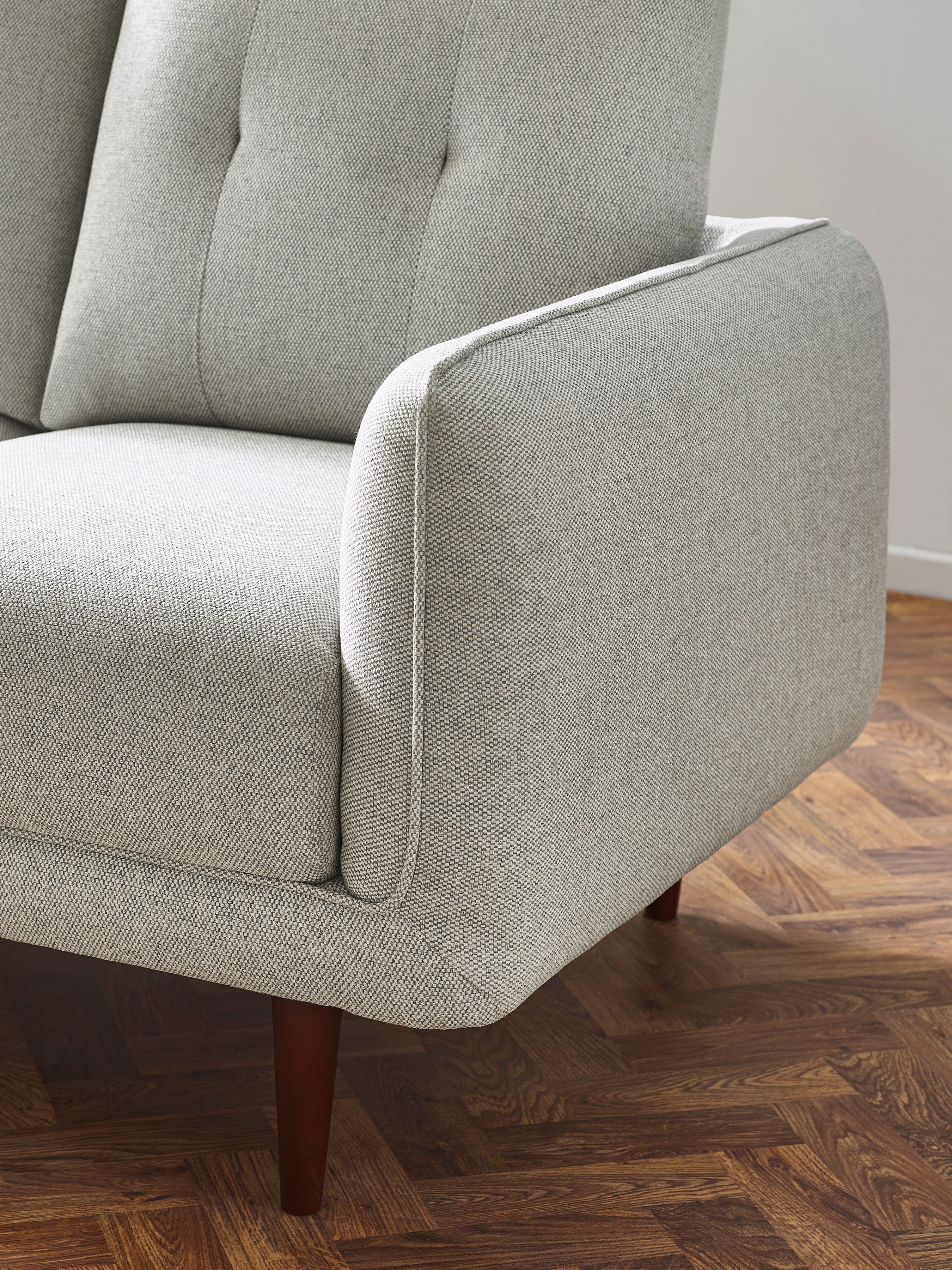 Remy 3 Seater Light Grey Fabric Sofa