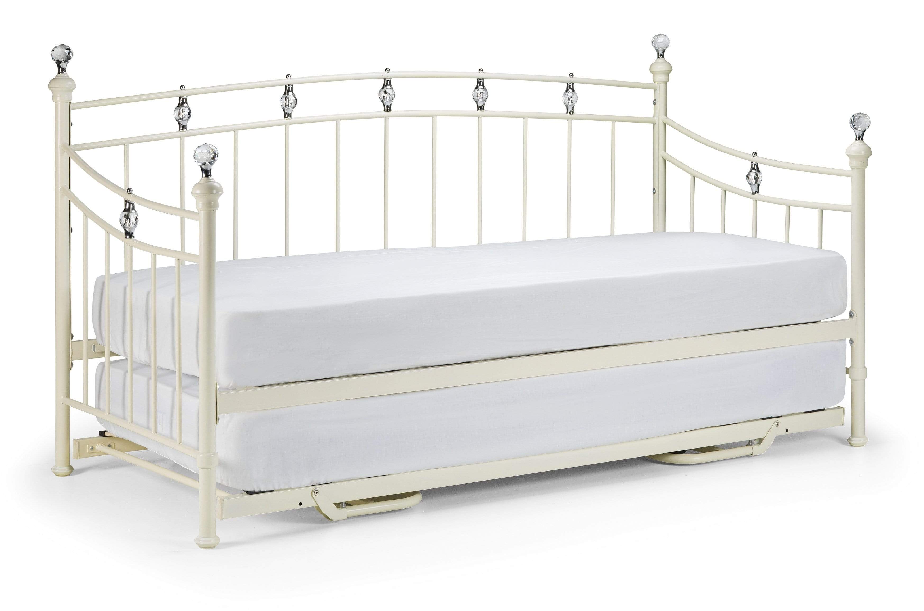 Julian Bowen Day Bed Single 90cm 3ft Sophie Daybed - Daybed - Stone White Satin Bed Kings