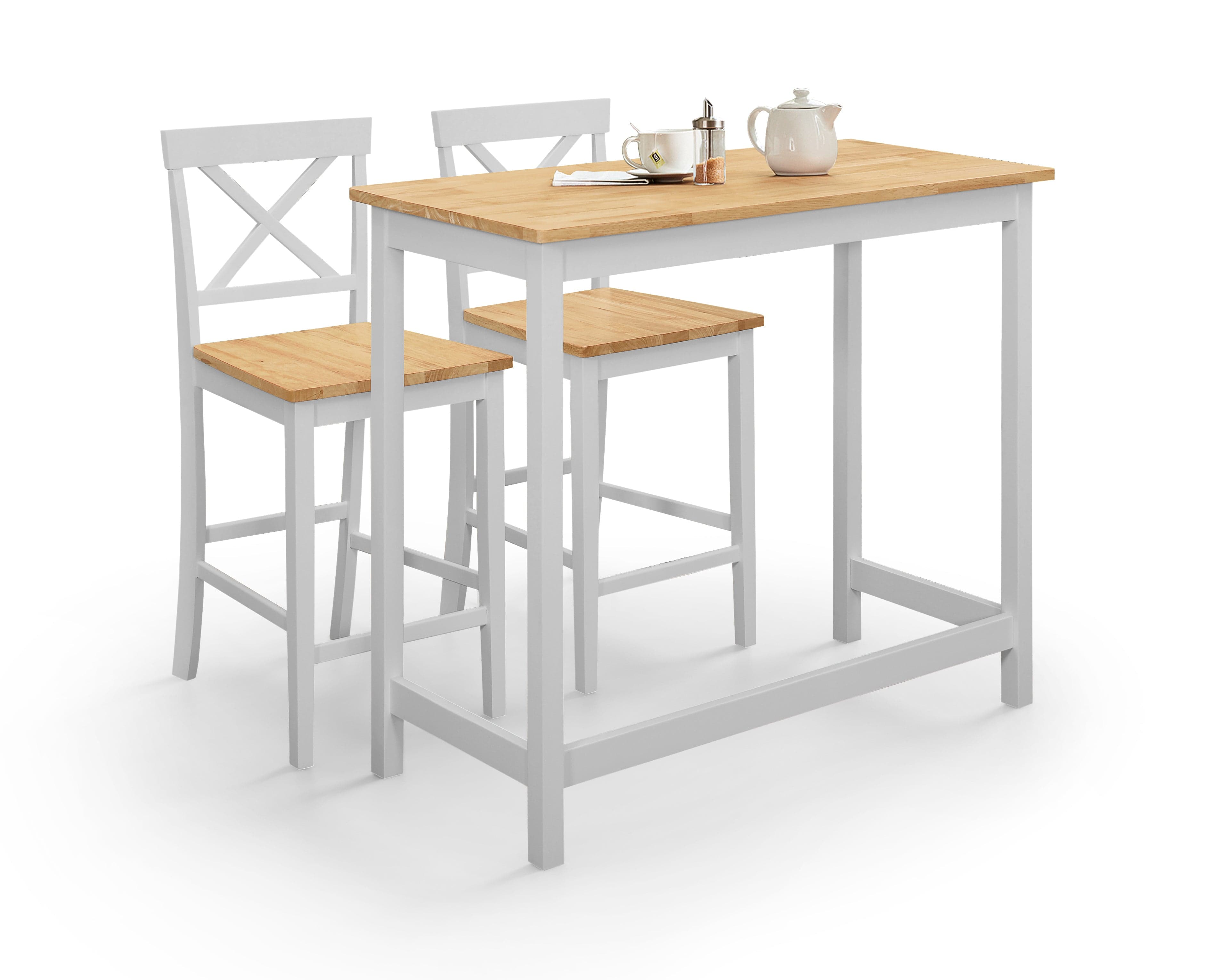 Julian Bowen Dining Set Marlow Bar Set - Elephant Grey & Oak Bed Kings