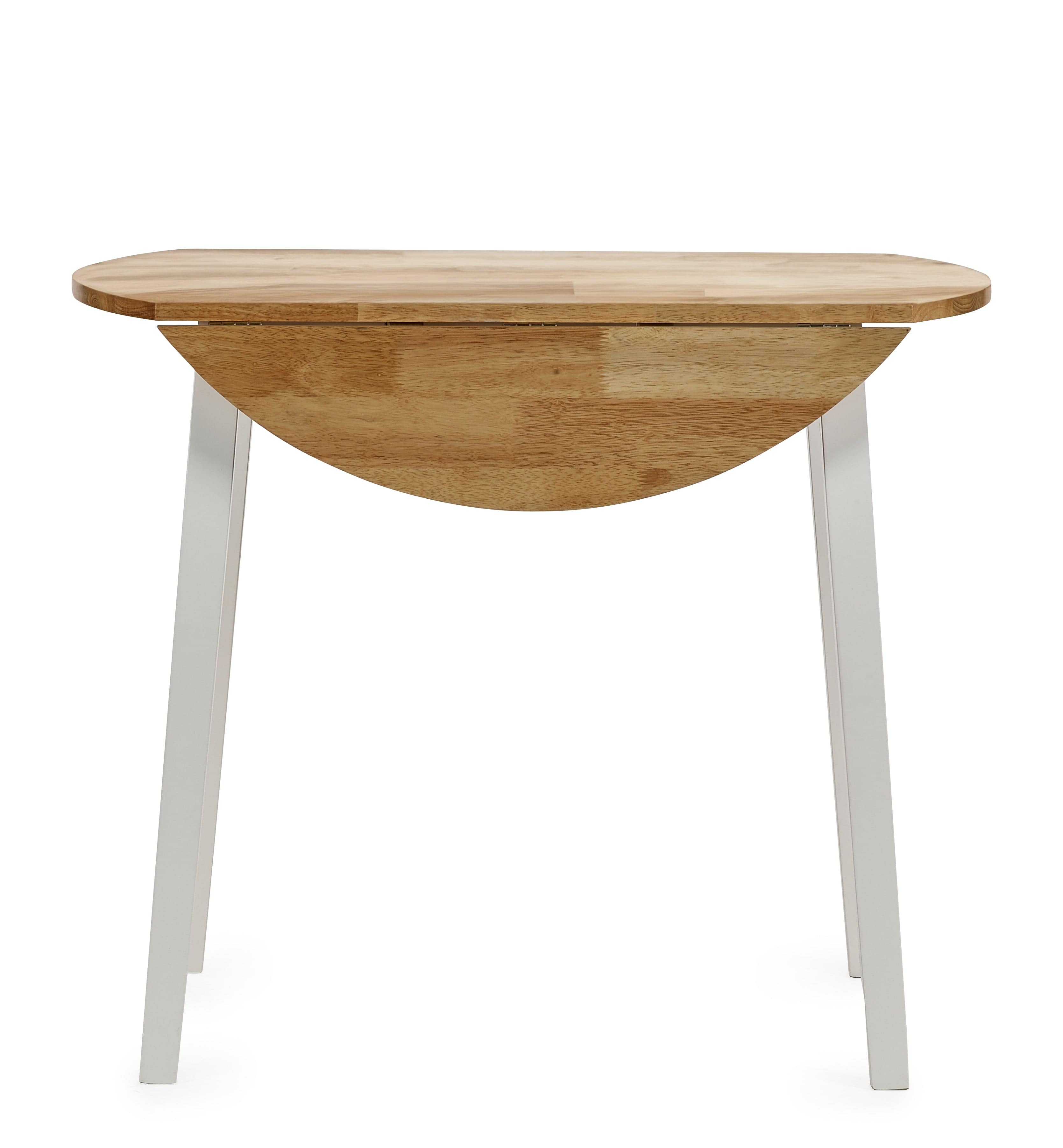 Julian Bowen Dining Table Linwood Round Drop Leaf Table - Natural Top Bed Kings