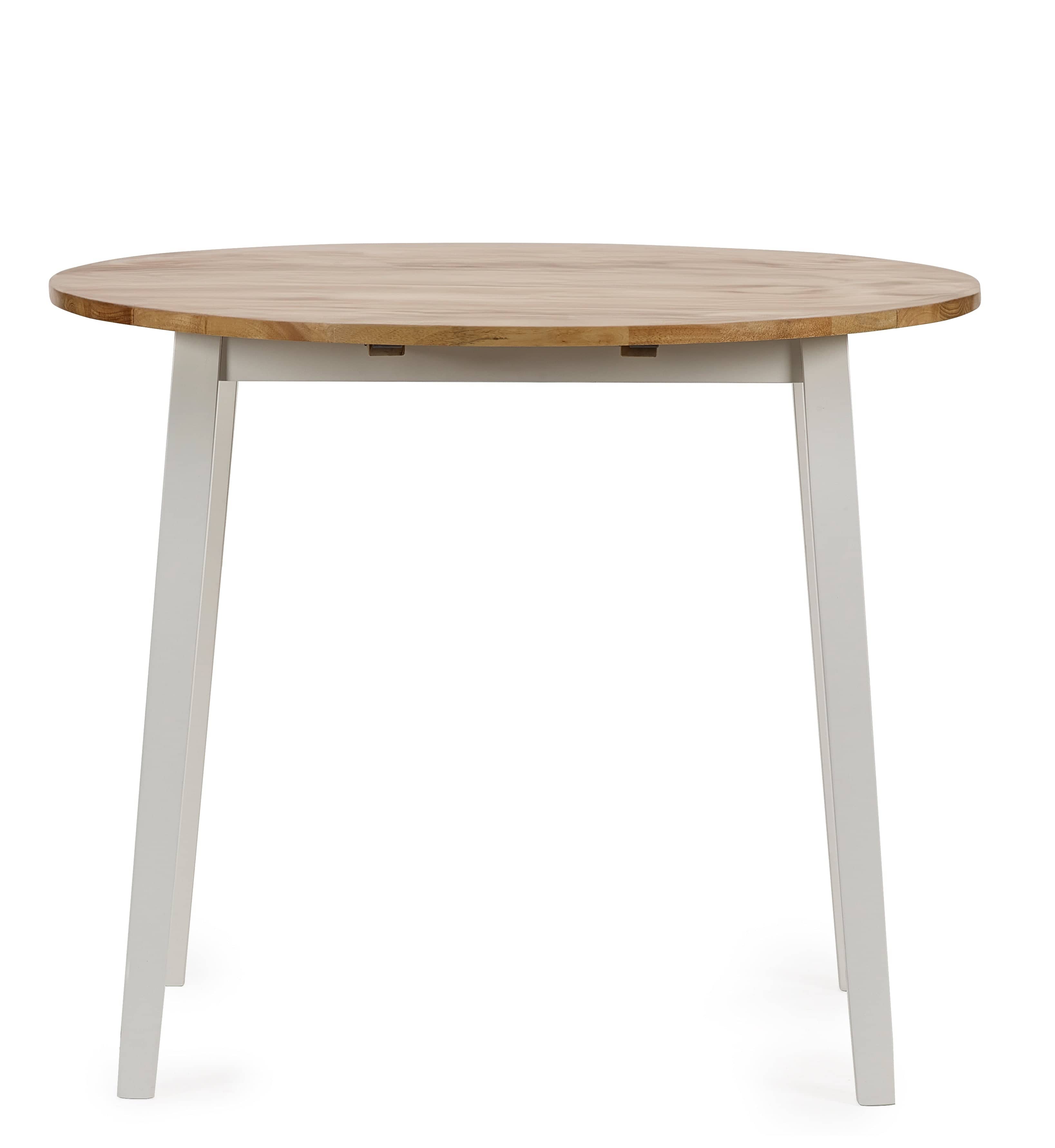 Julian Bowen Dining Table Linwood Round Drop Leaf Table - Natural Top Bed Kings