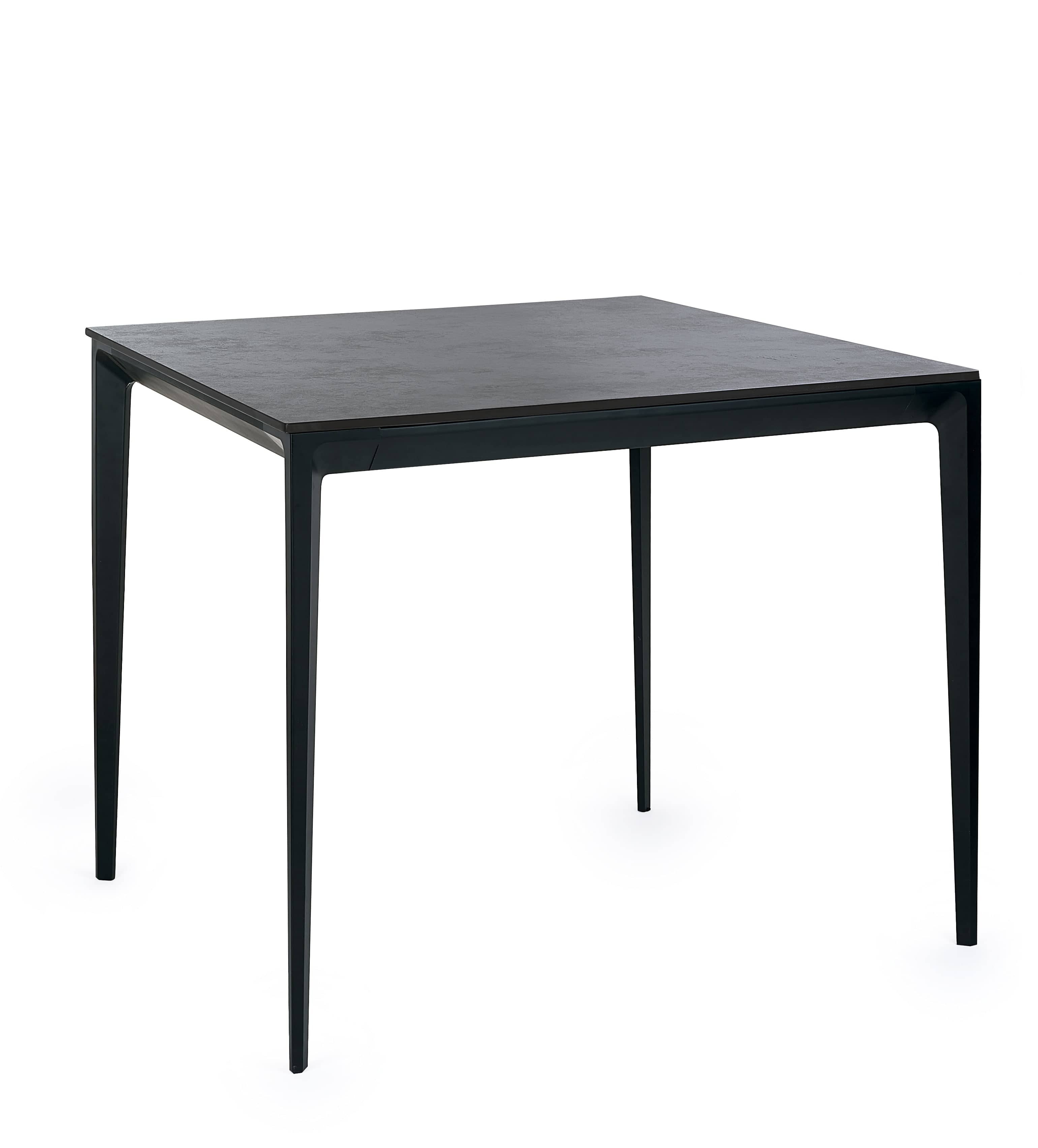 Julian Bowen Dining Table Miami Square Stone Top Dining Table - Slate Grey Bed Kings