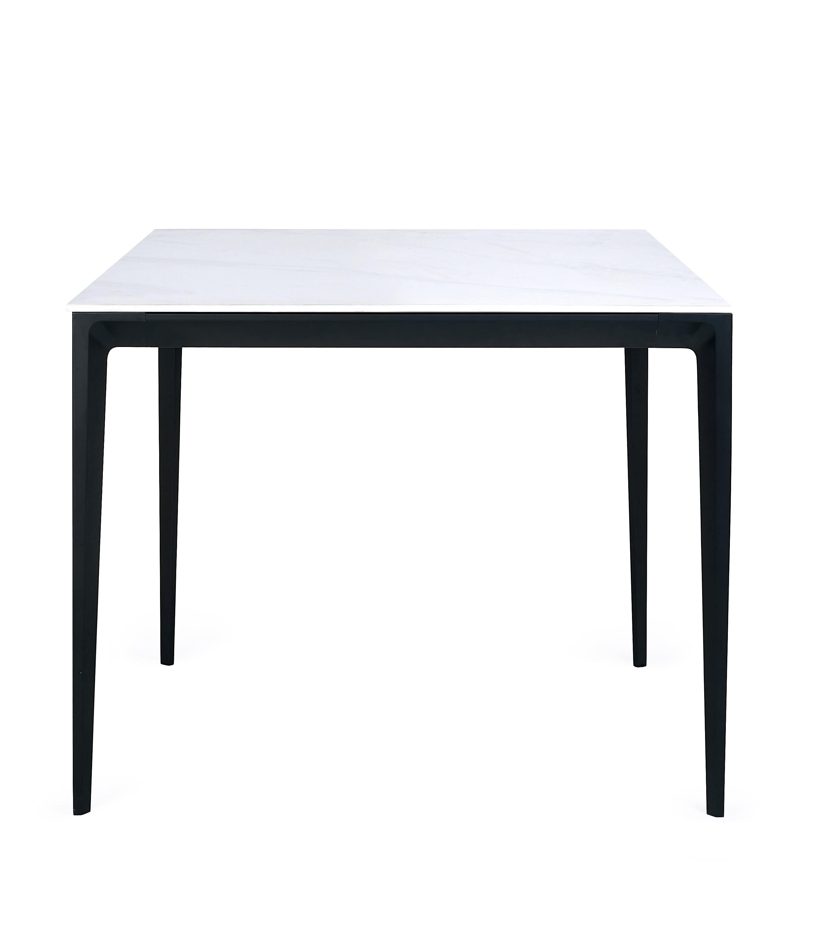 Julian Bowen Dining Table Miami Square Stone Top Dining Table - White Marble Bed Kings