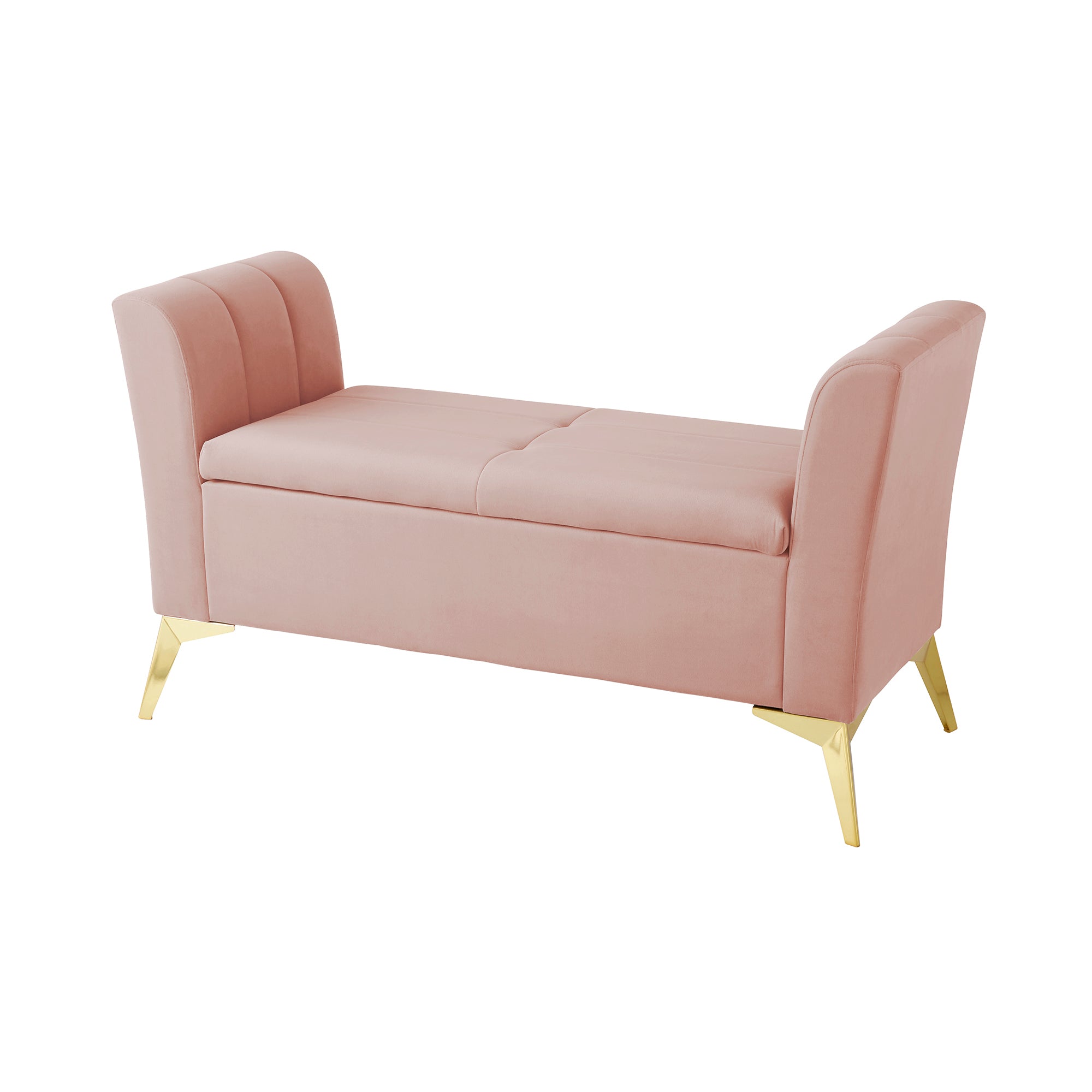 Pettine Ottoman Storage Bench Blush Pink