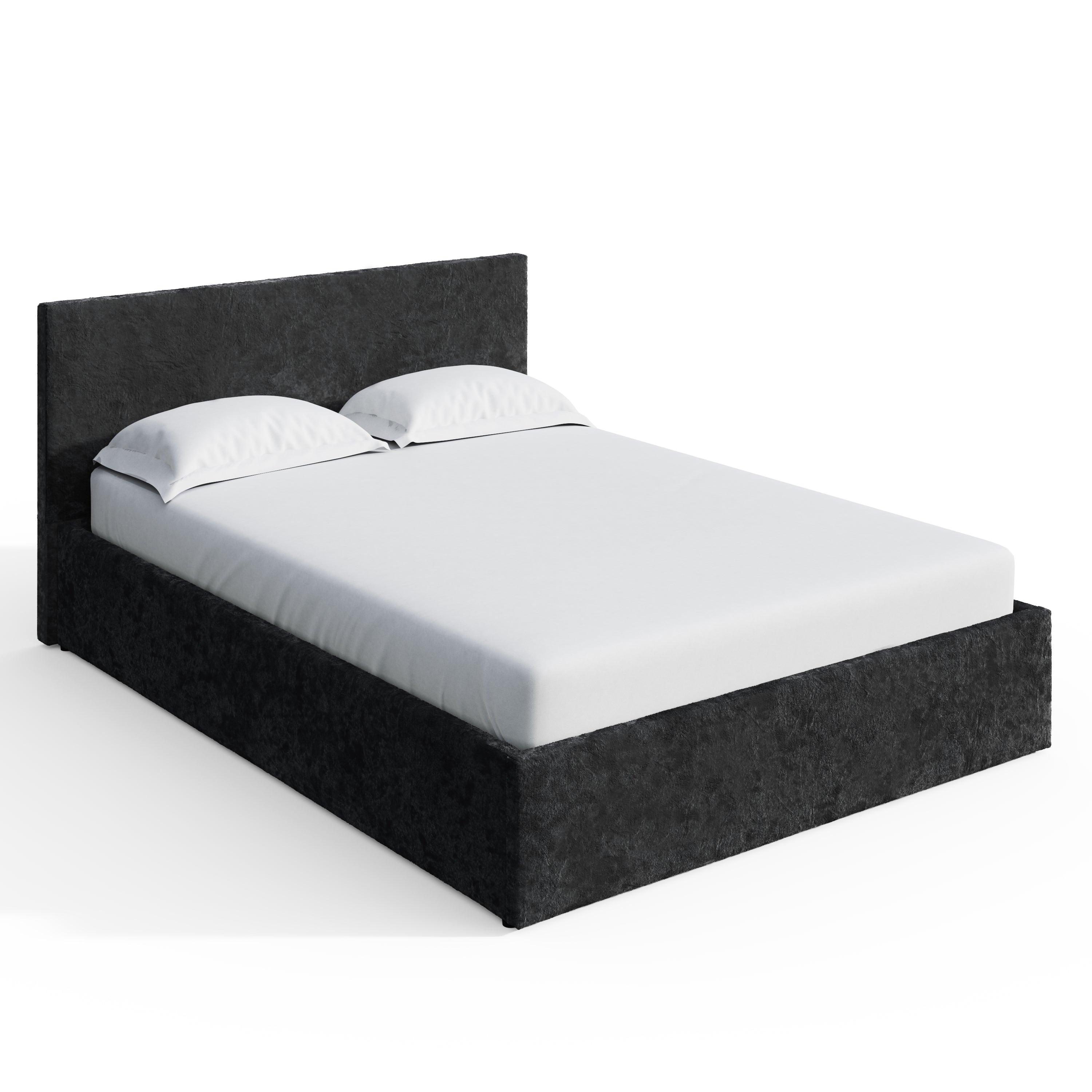 End Lift Ottoman Bed Frame- Black Crushed Velvet