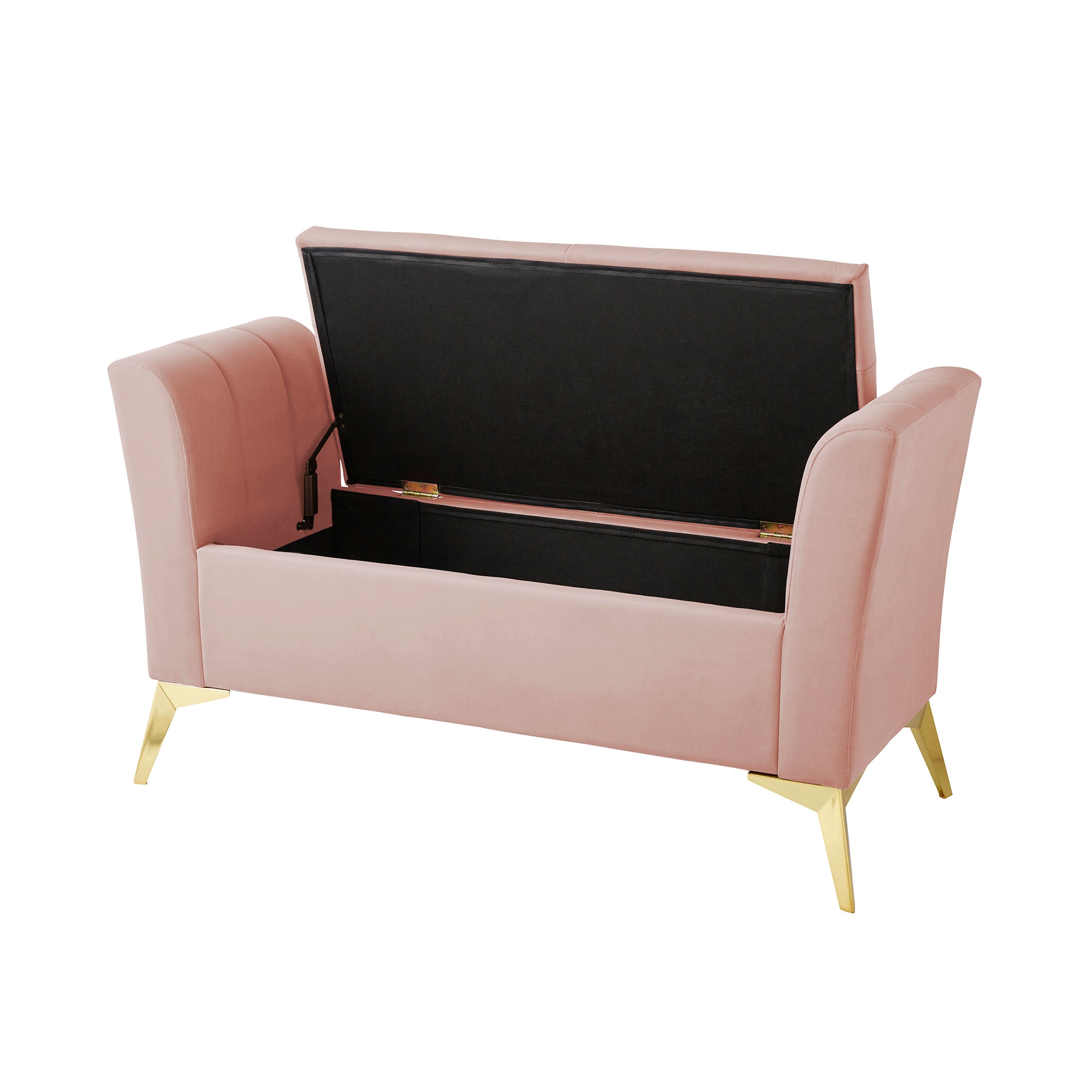 Pettine Ottoman Storage Bench Blush Pink