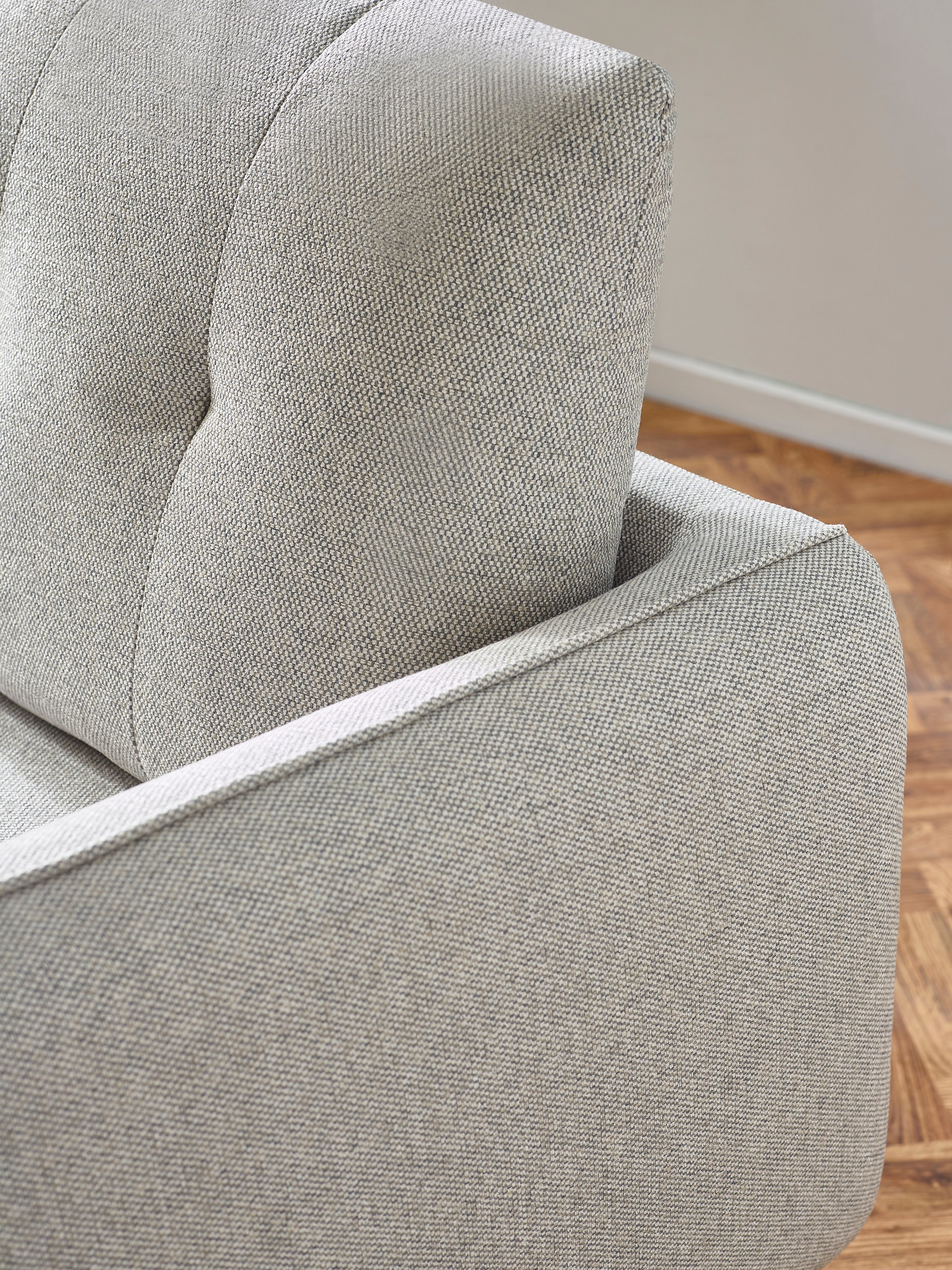 Remy 3 Seater Light Grey Fabric Sofa