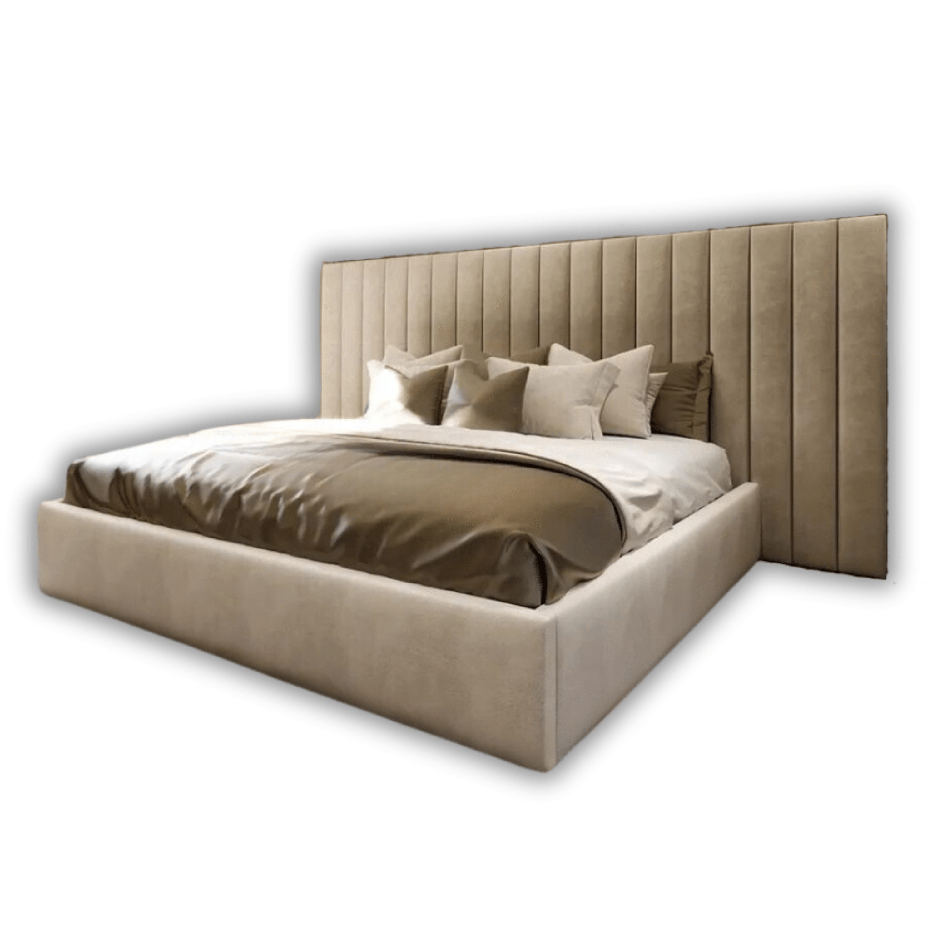 Bed Kings Fabric Bed Amberley Luxury Bed With Extra Wide Headboard Bed Kings