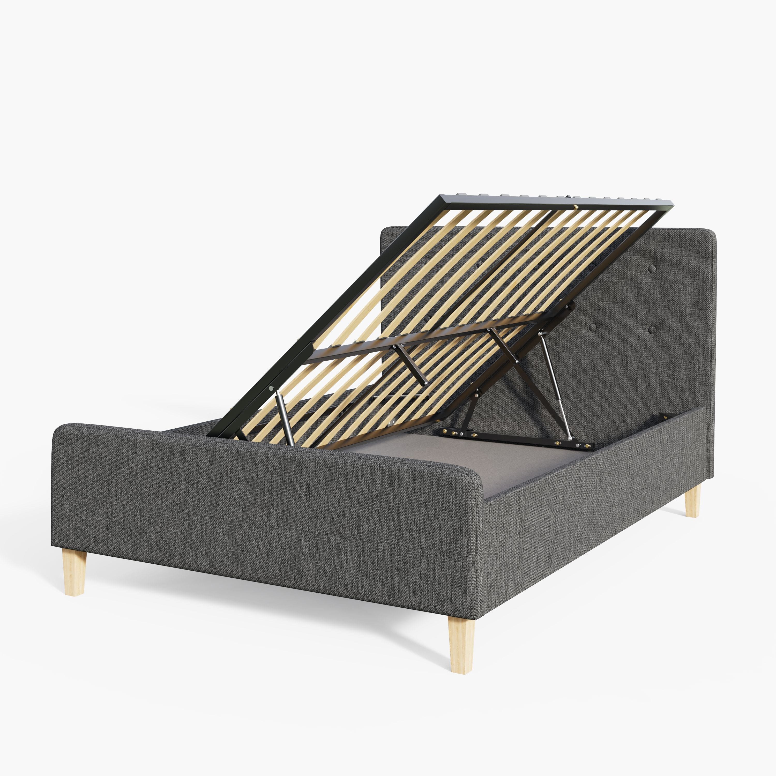 GFW Fabric Bed Ashbourne Ottoman Bed Dark Grey Bed Kings