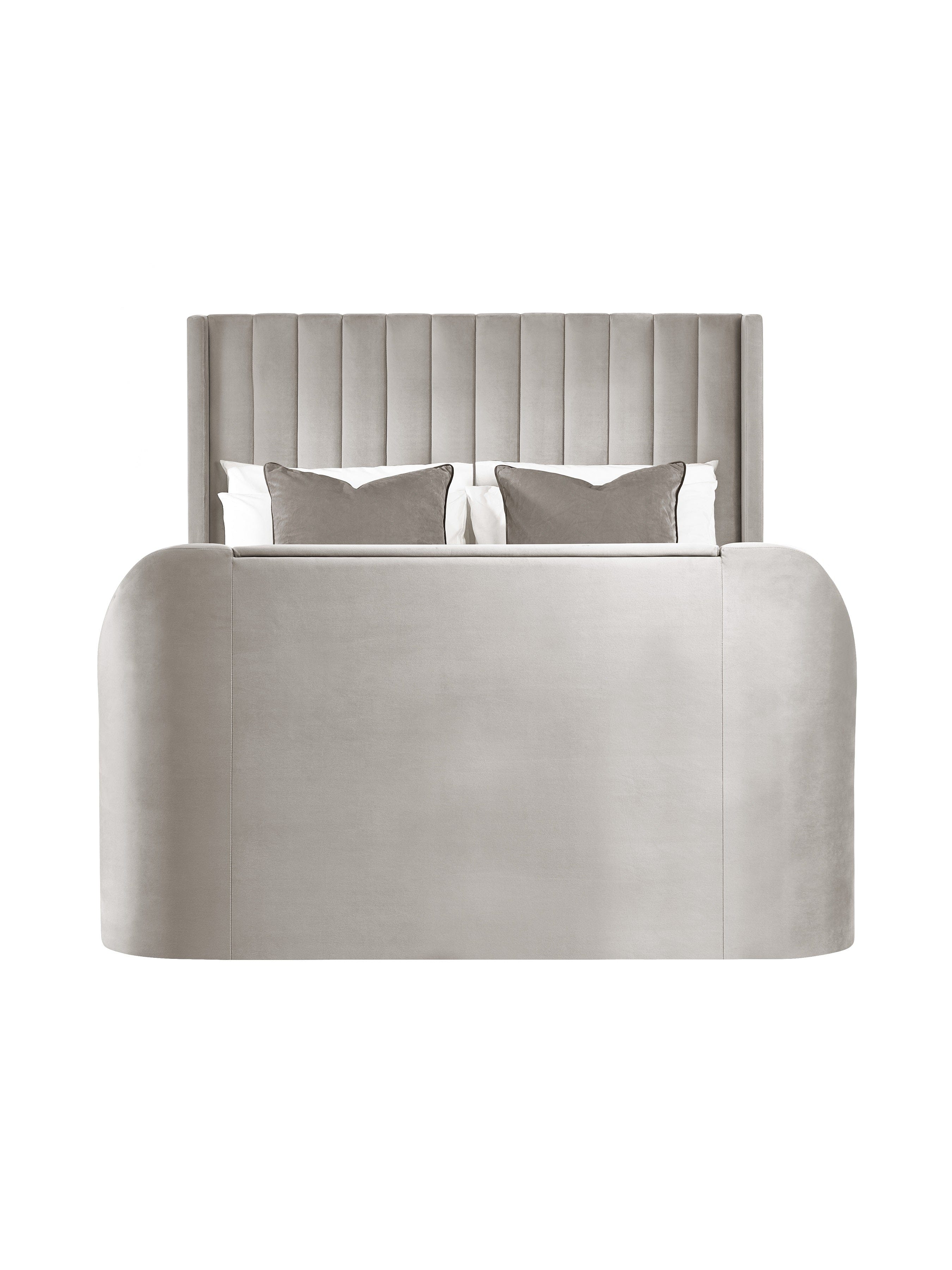 Julian Bowen Fabric Bed Clara Ottoman TV Bed - Light Grey Bed Kings