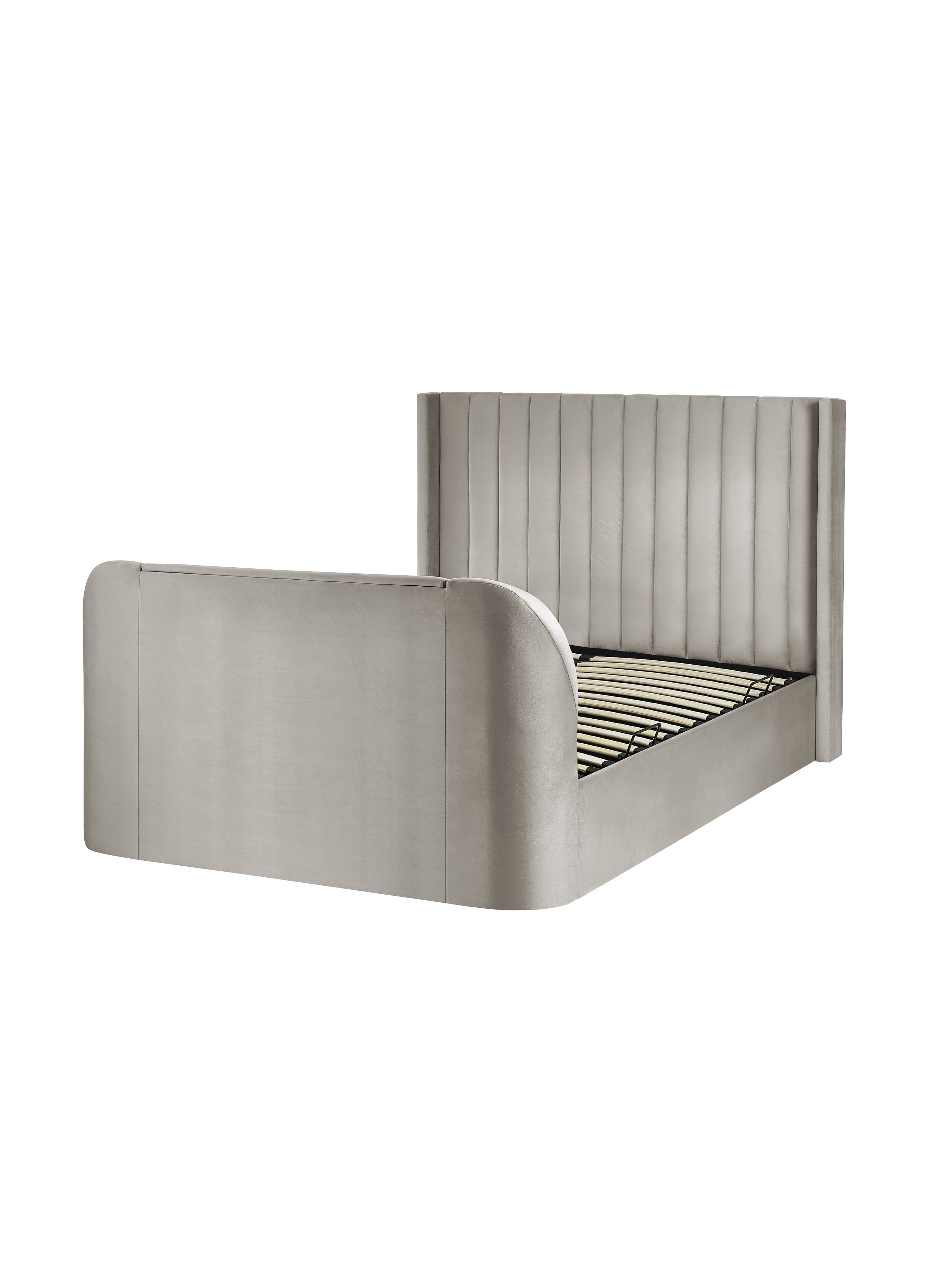 Julian Bowen Fabric Bed Clara Ottoman TV Bed - Light Grey Bed Kings