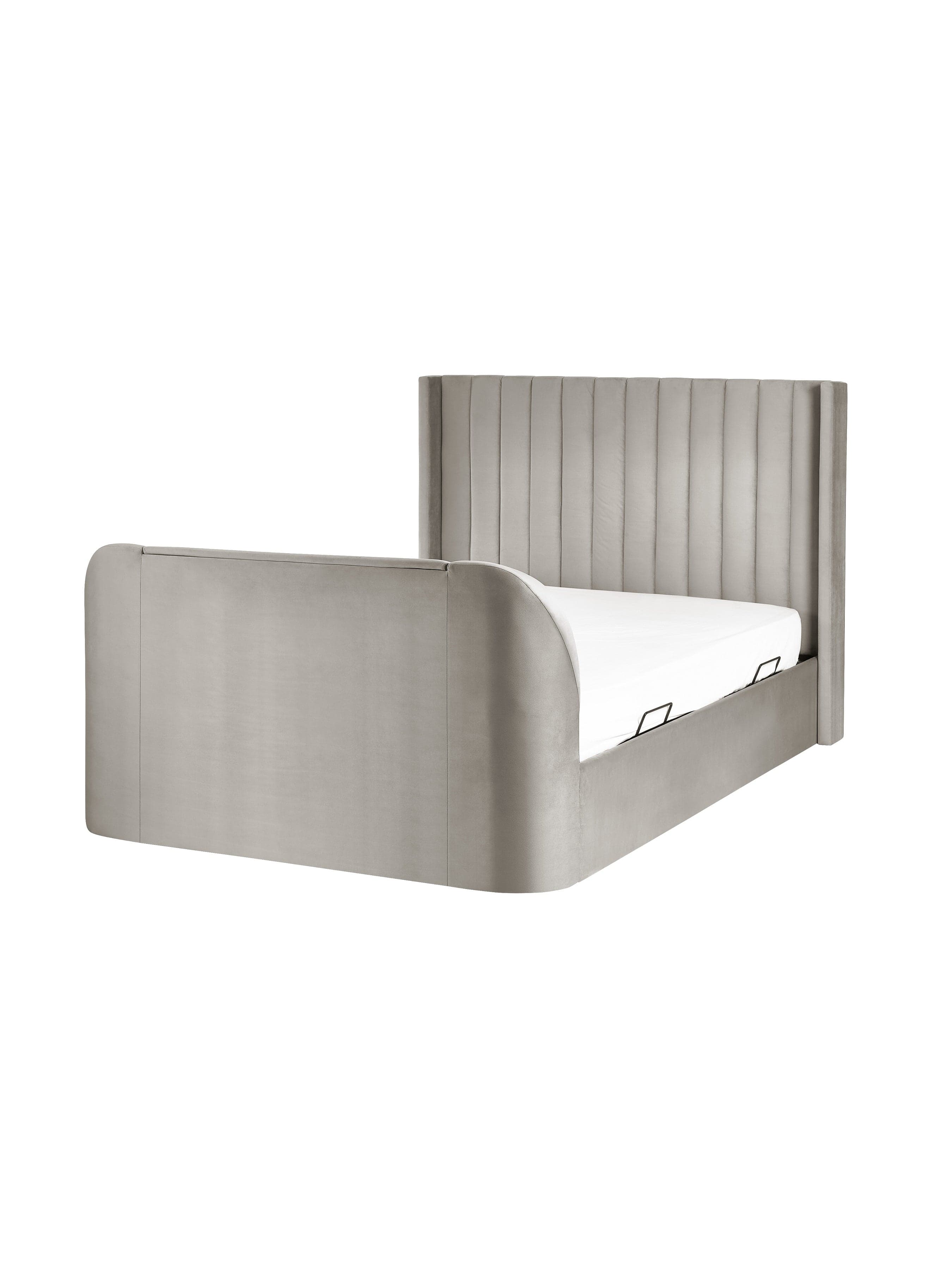 Julian Bowen Fabric Bed Clara Ottoman TV Bed - Light Grey Bed Kings
