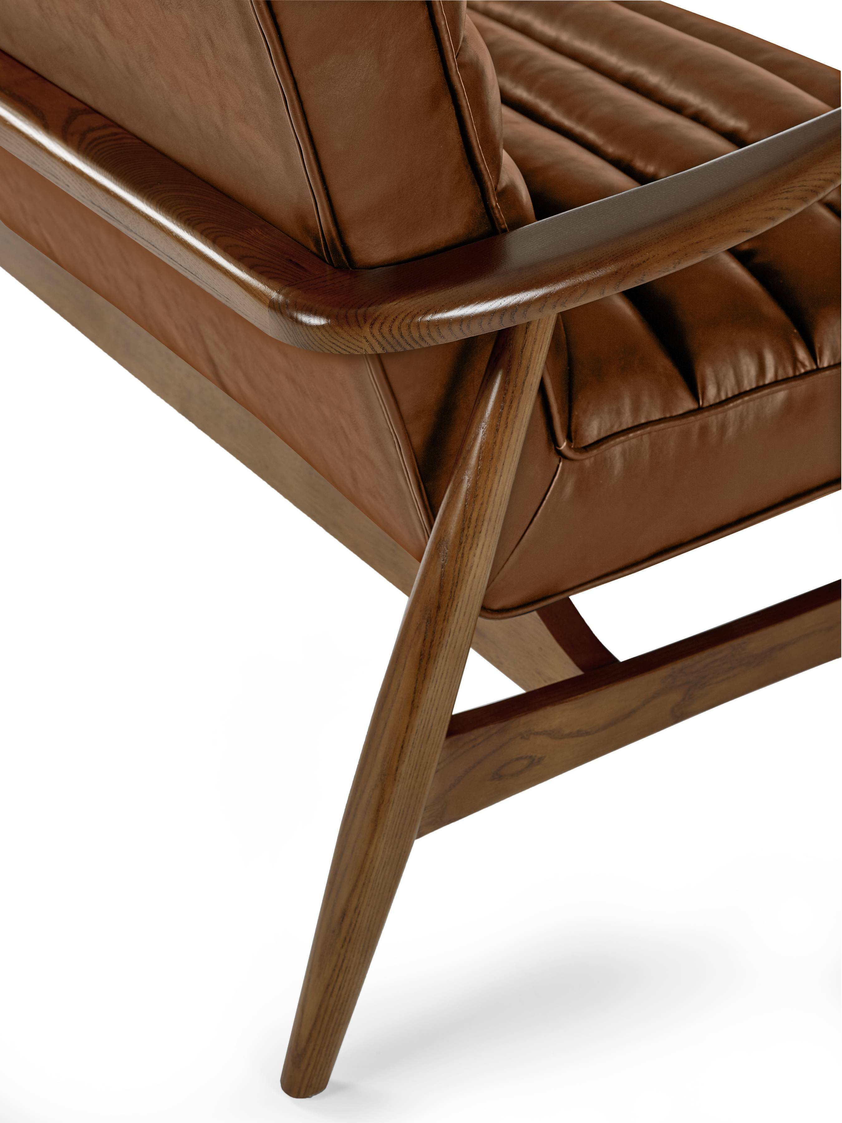 Marshall 2 Seater Sofa - Brown Faux Leather
