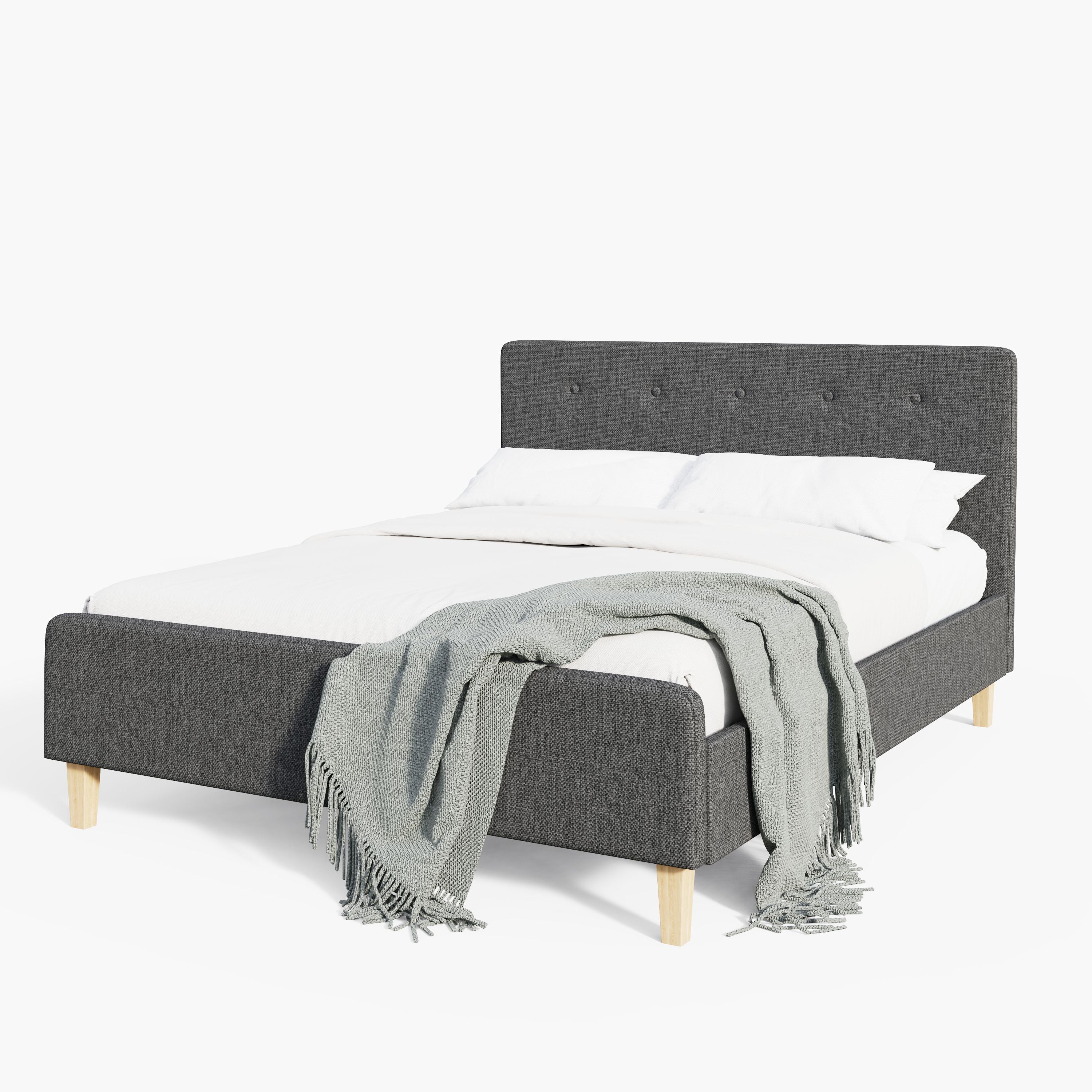Ashbourne Fabric Upholstered Bed Grey