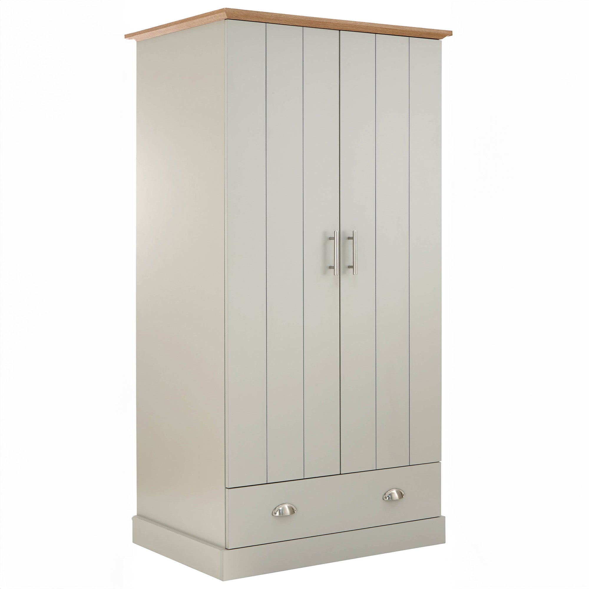 Kendal 2 Door 1 Drawer Wardrobe Grey
