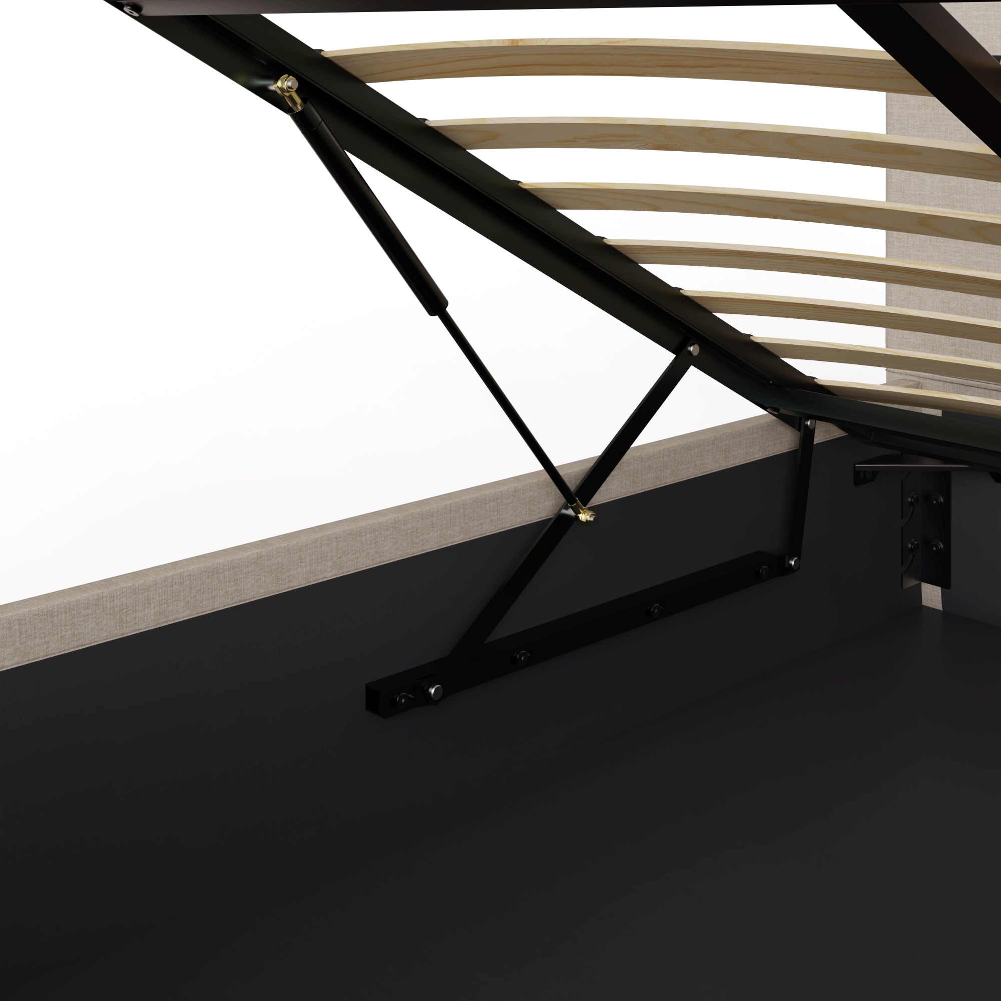 End Lift Ottoman Bed Frame - Natural