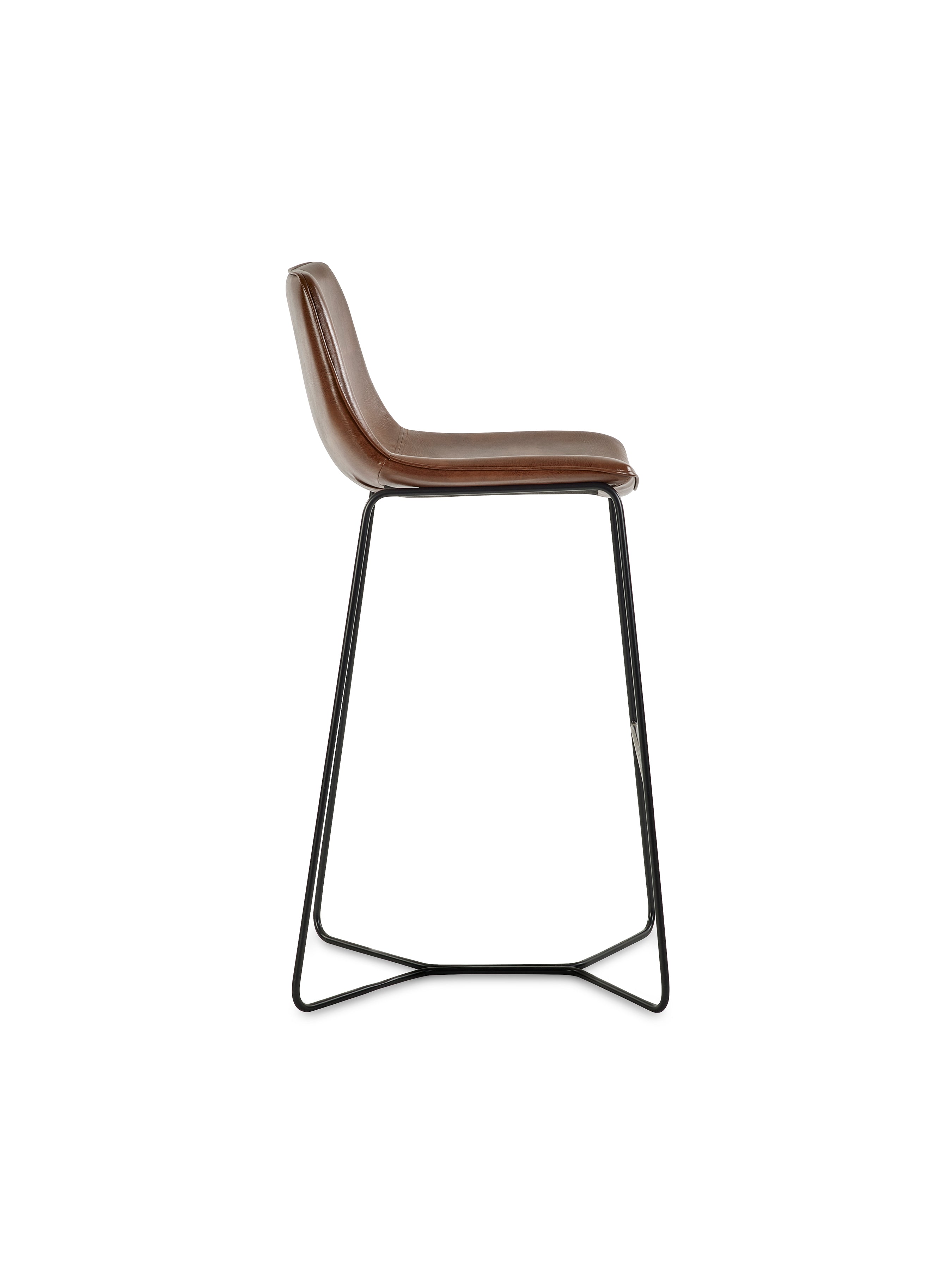 Joren Tan Brown PU Leather Bar Stools (Set of 2)