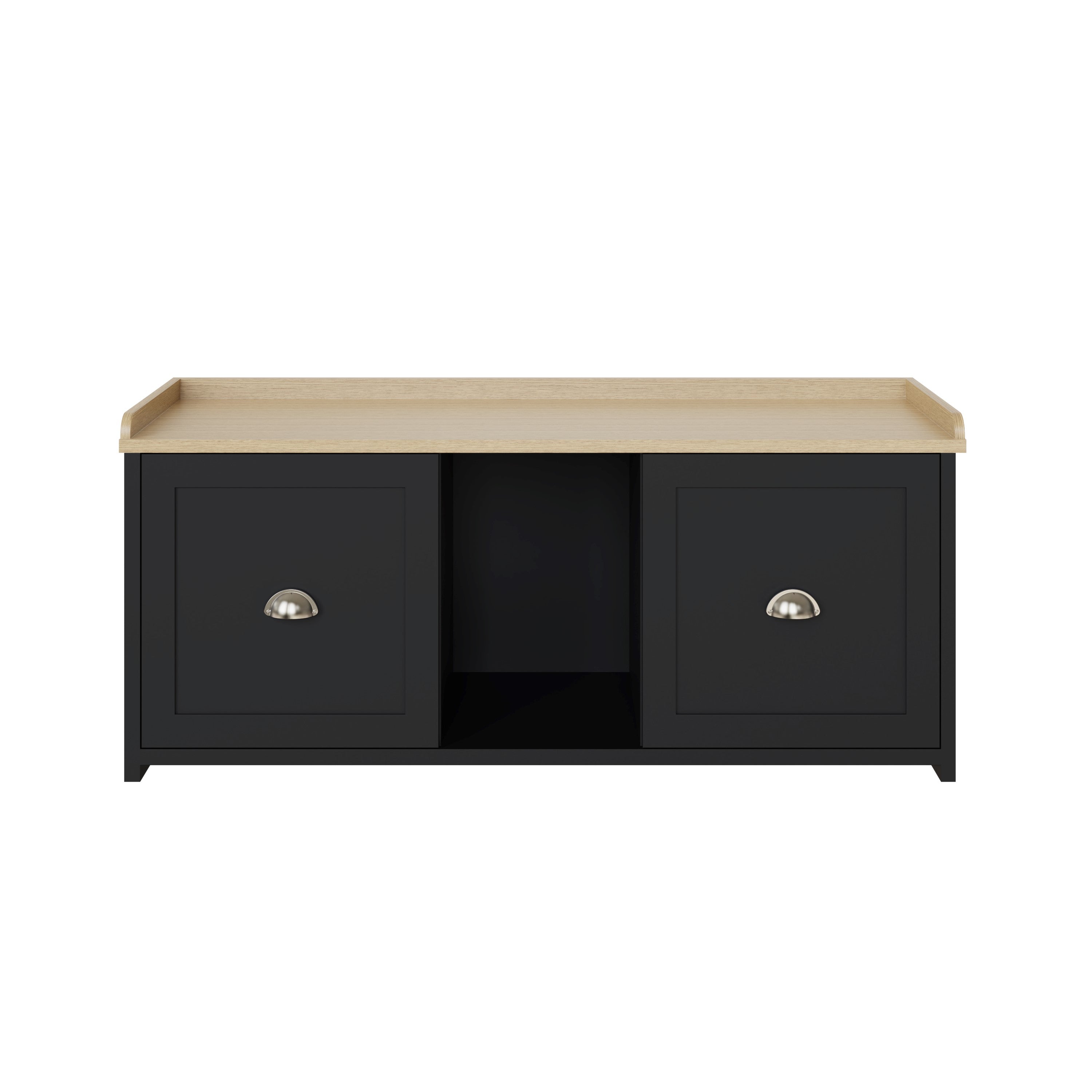 Lancaster 2 Door Shoe Bench Black