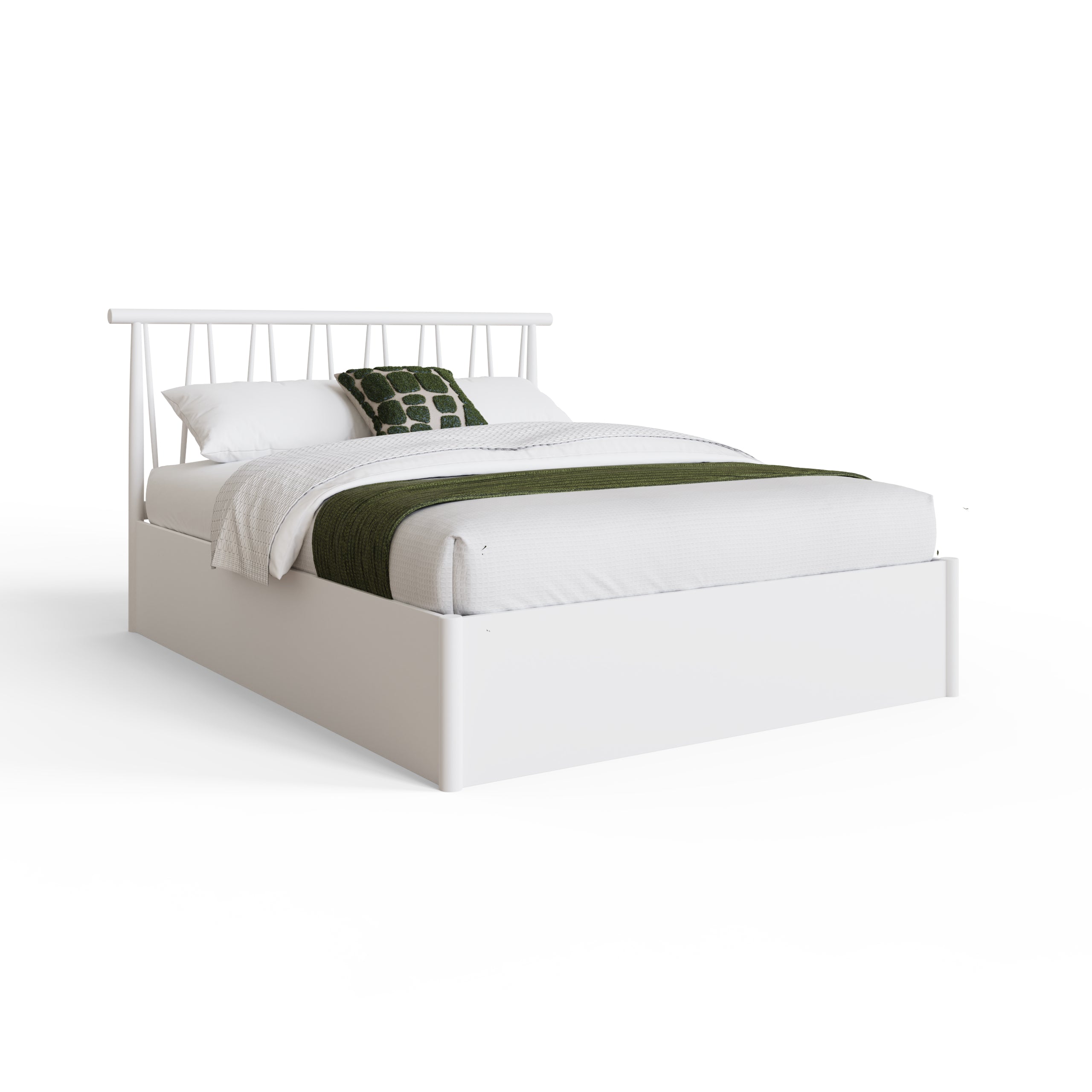 Fusum Spindle Ottoman Bed - White