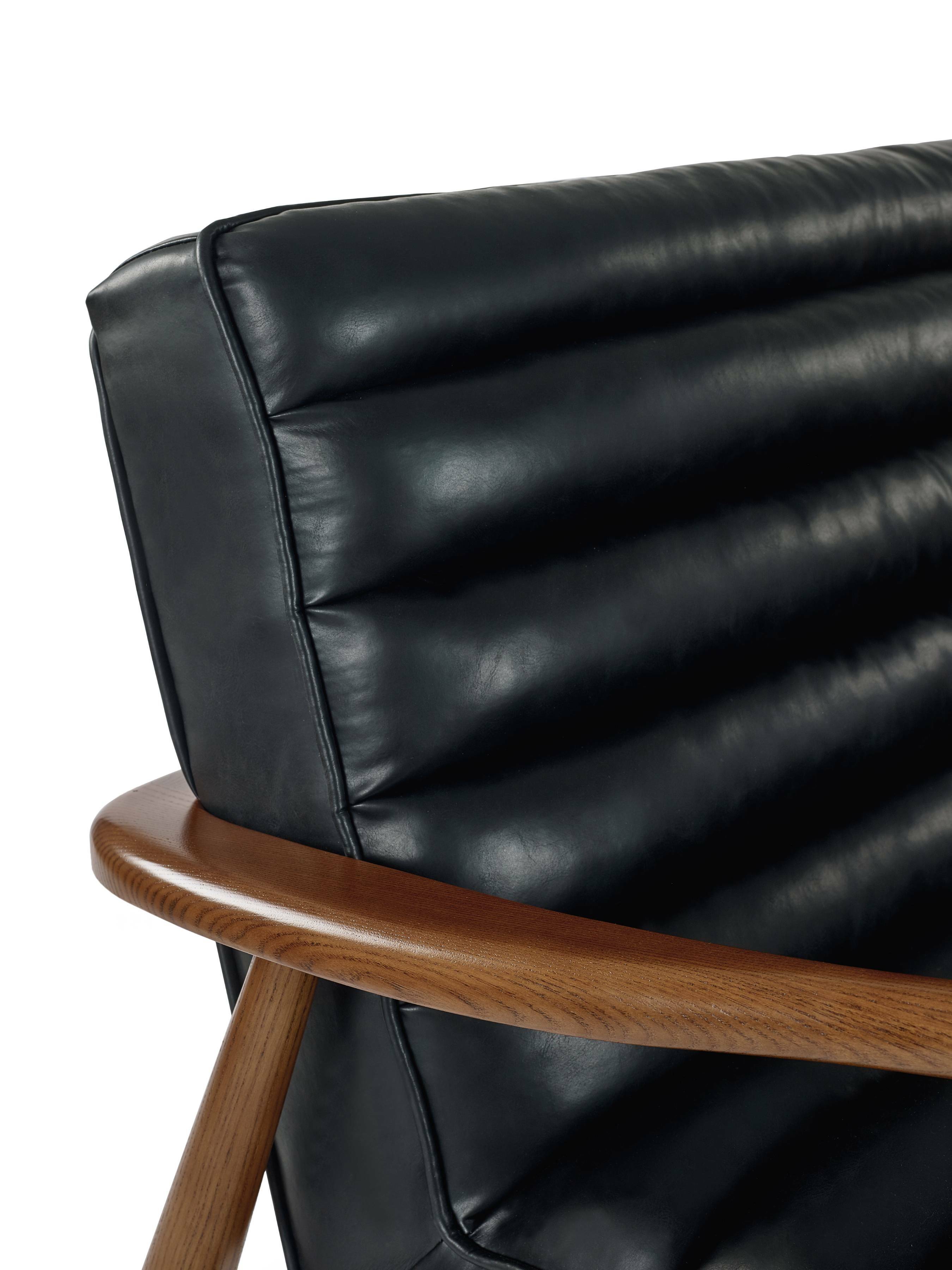 Marshall 2 Seater Sofa - Black Faux Leather