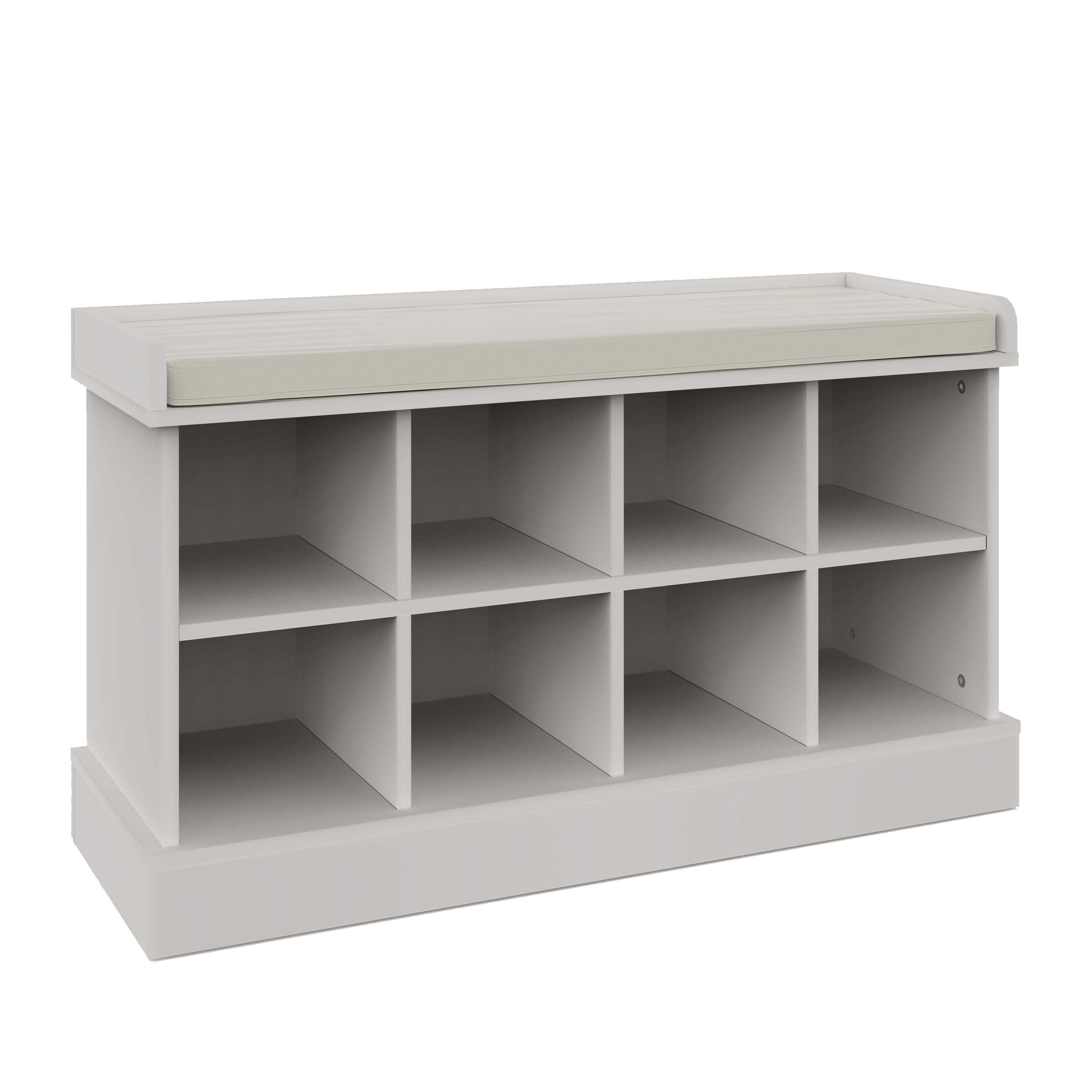 Kempton Shoe Bench + Wall Rack White
