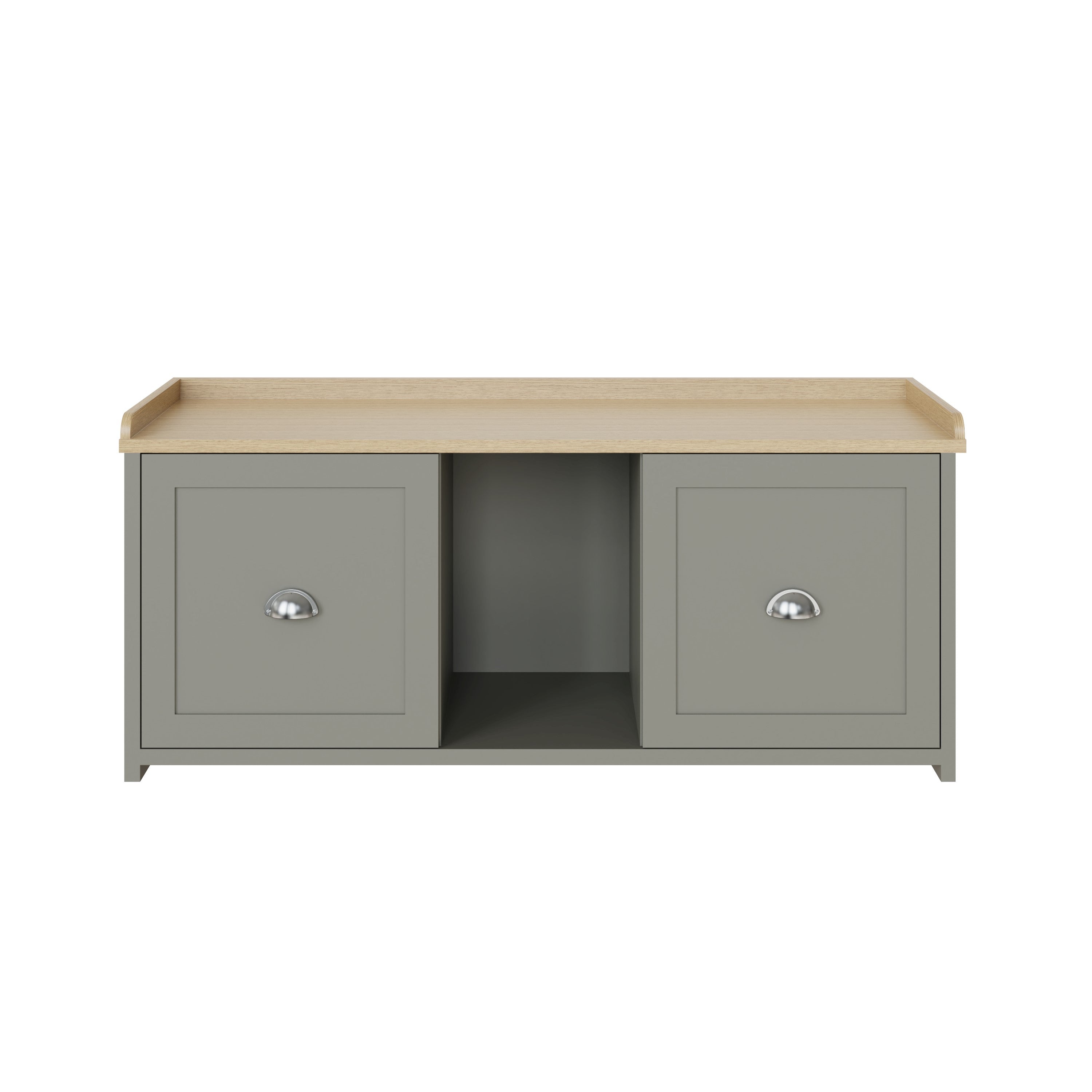 Lancaster 2 Door Shoe Bench Grey