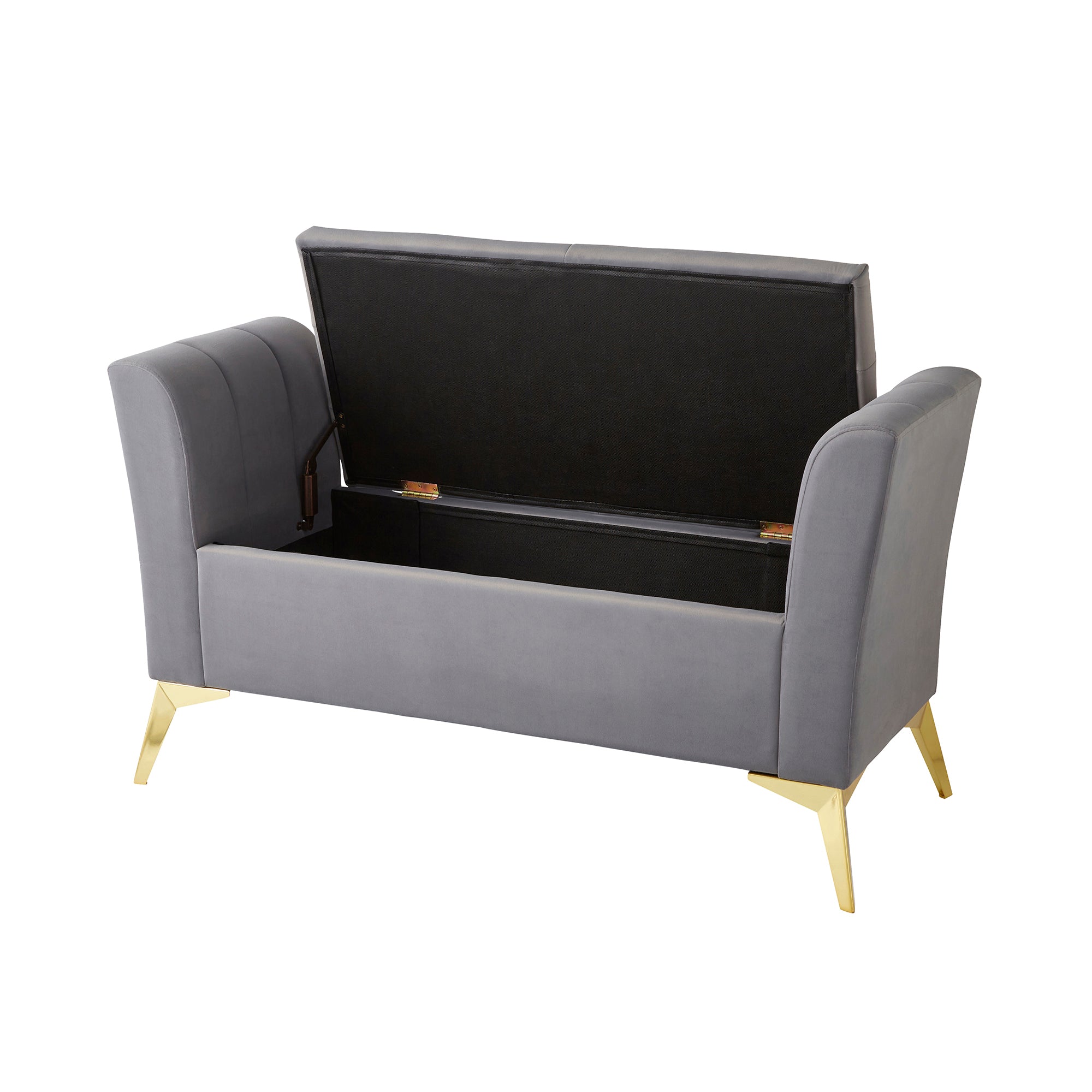 Pettine Ottoman Storage Bench Grey