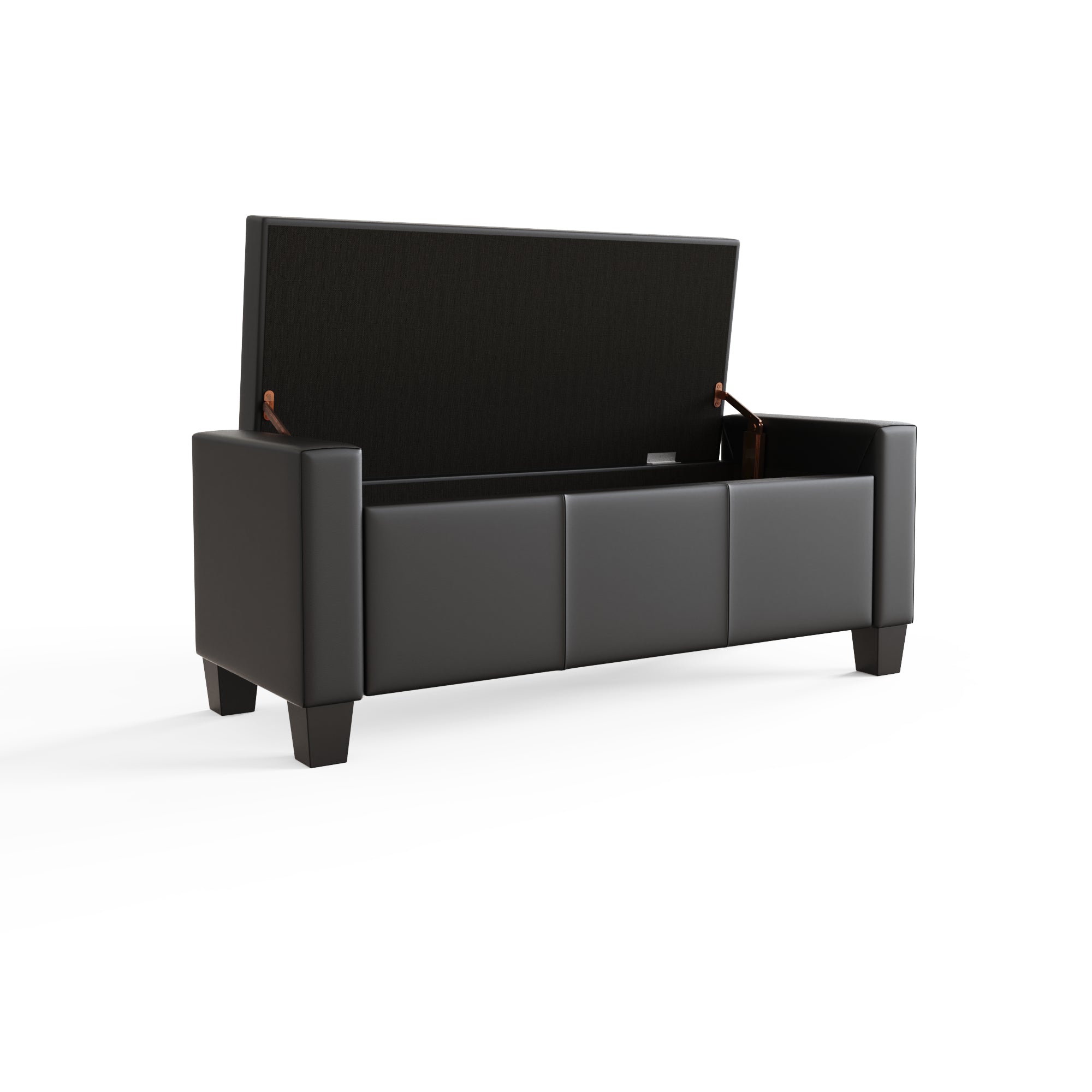 Verona Ottoman Bench Black Pu