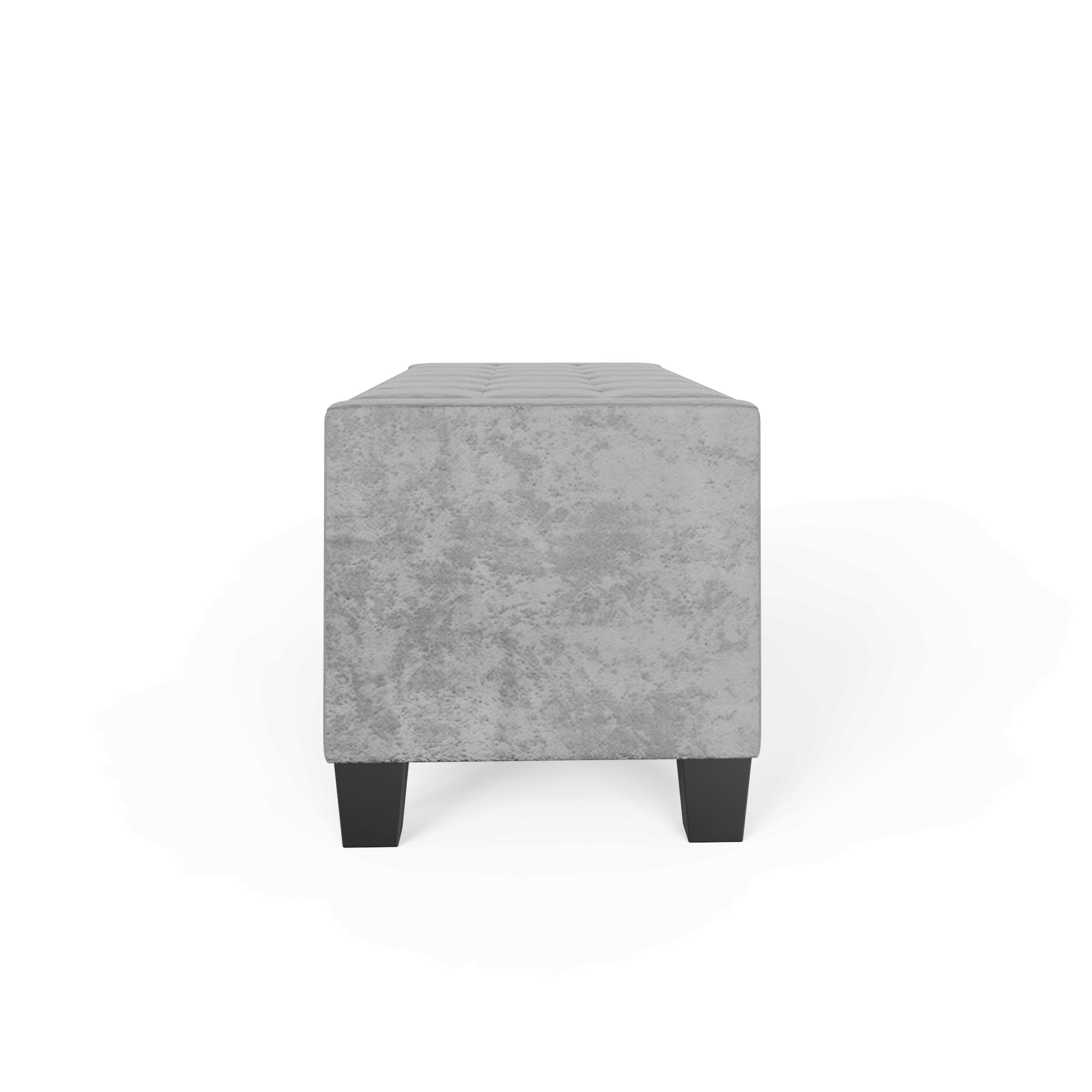 Verona Ottoman Bench Grey Crushed Velvet