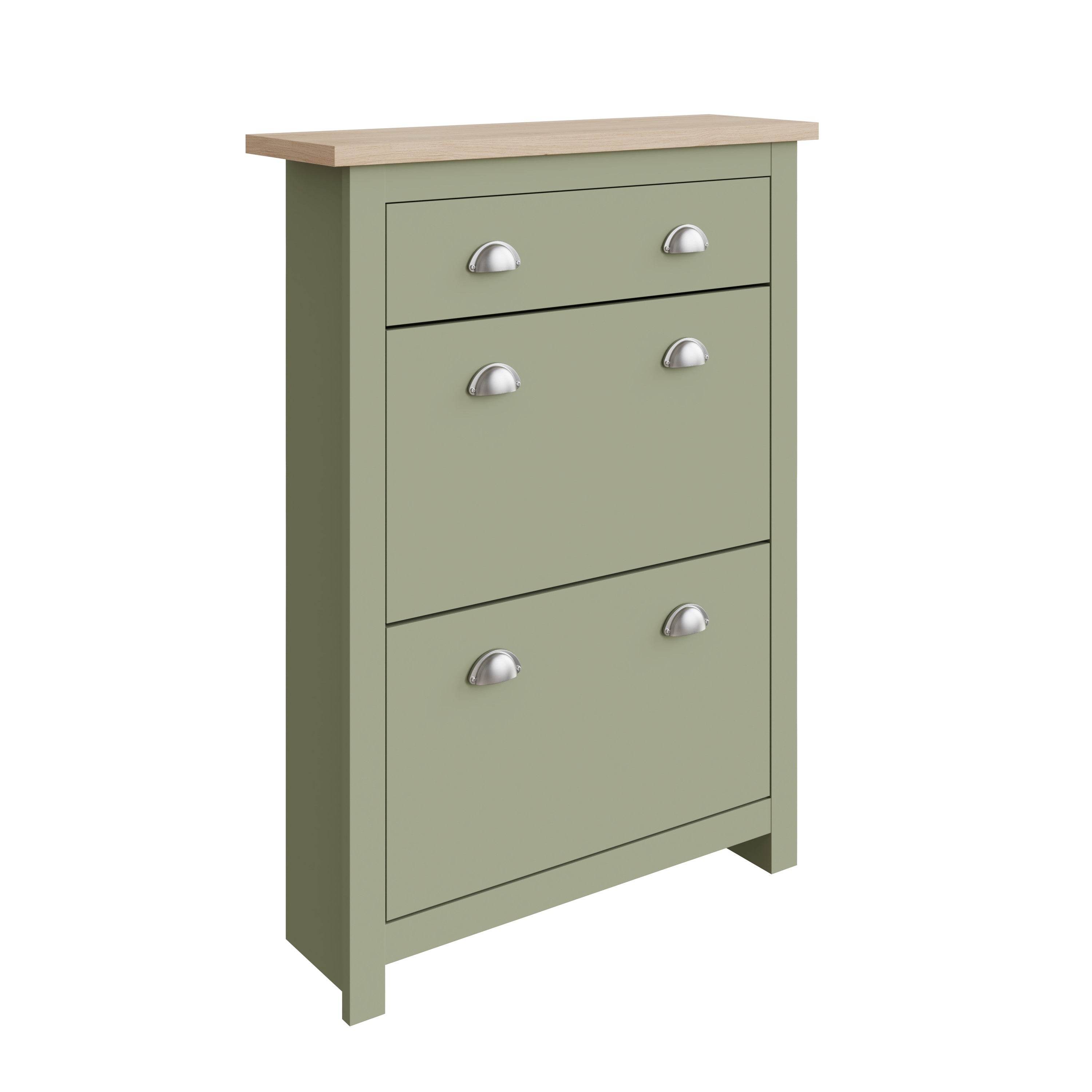 Lancaster 2Dr 1Drw Shoe Cabinet Sage Green