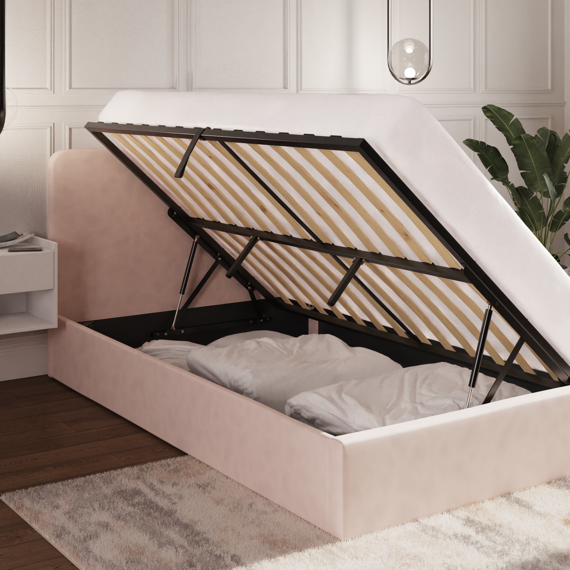 Chiswick Ottoman Bed Frame - Soft Pink