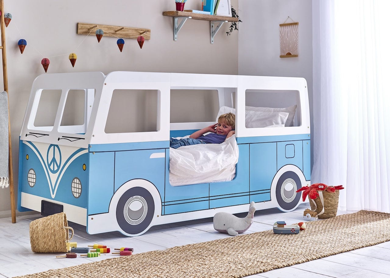 Julian Bowen Kids Bed Single 90cm 3ft Campervan Bed - Light Blue Bed Kings