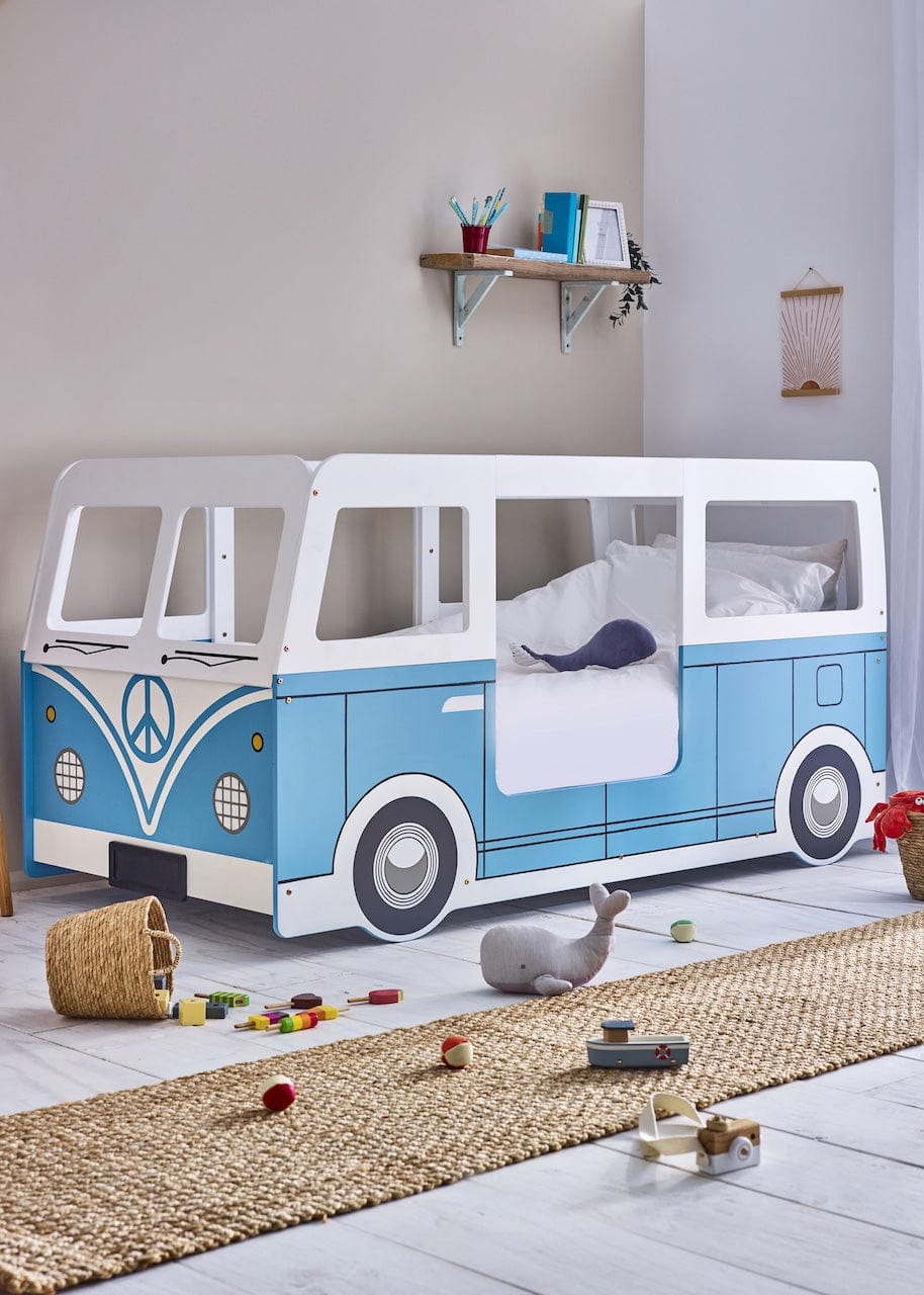Julian Bowen Kids Bed Single 90cm 3ft Campervan Bed - Light Blue Bed Kings