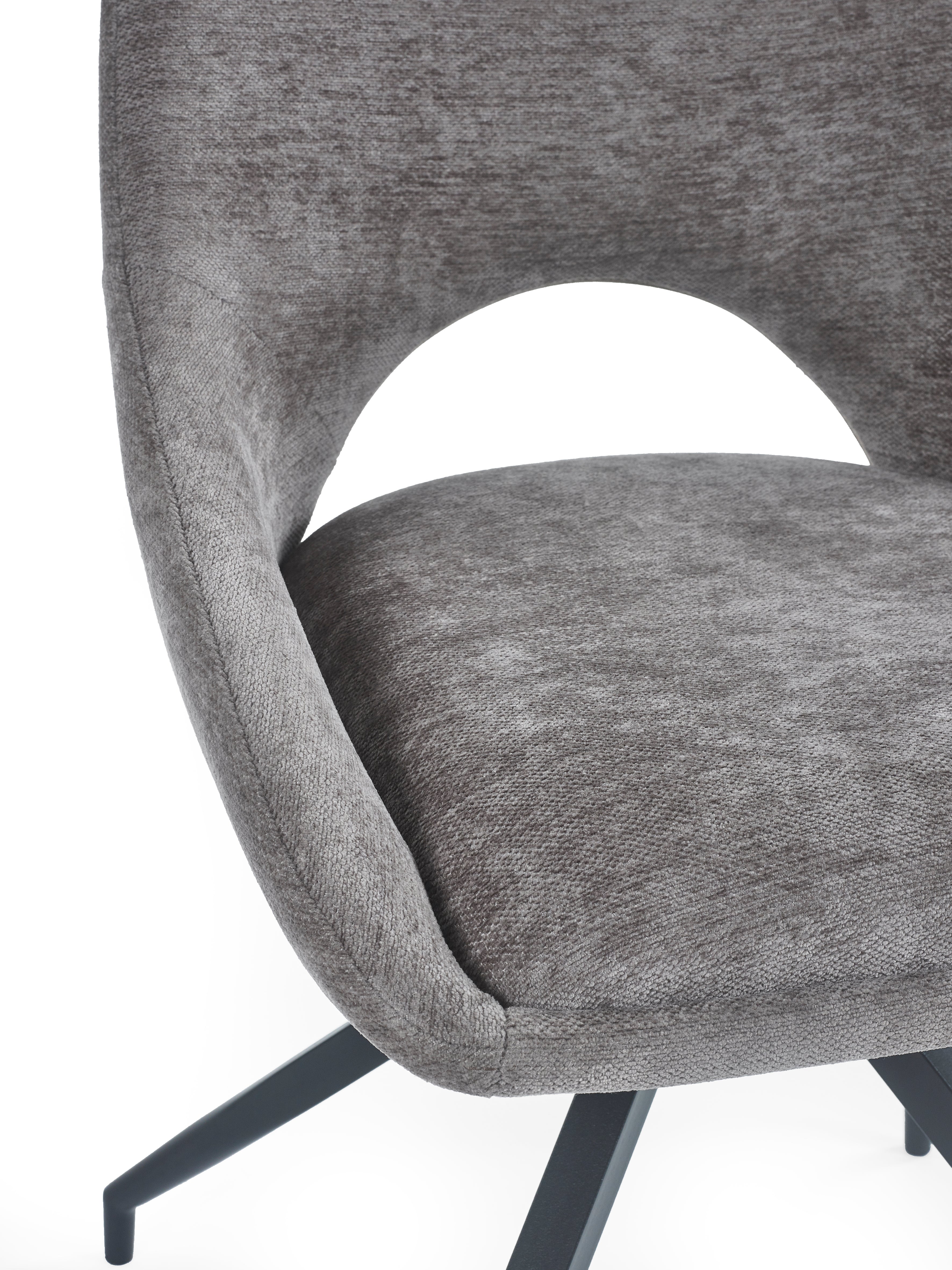 Jonah Grey Chenille Upholstered Dining Chairs (Set of 2)