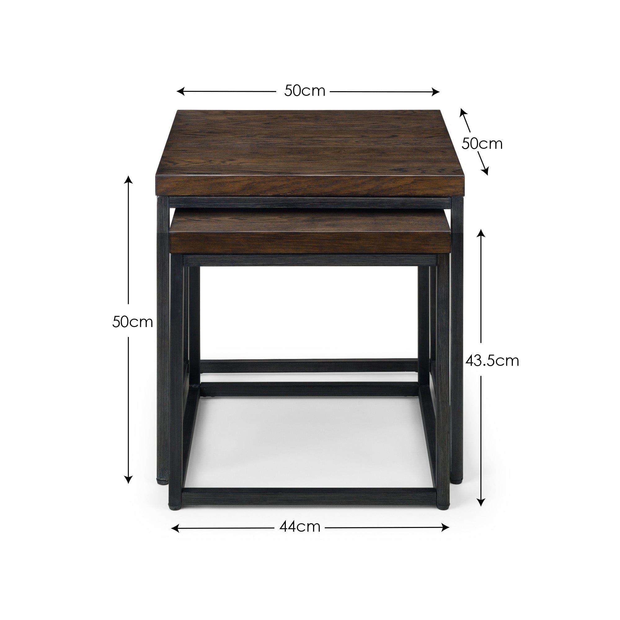 Julian Bowen Lamp Table Brooklyn Nesting Lamp Tables - Dark Oak Bed Kings