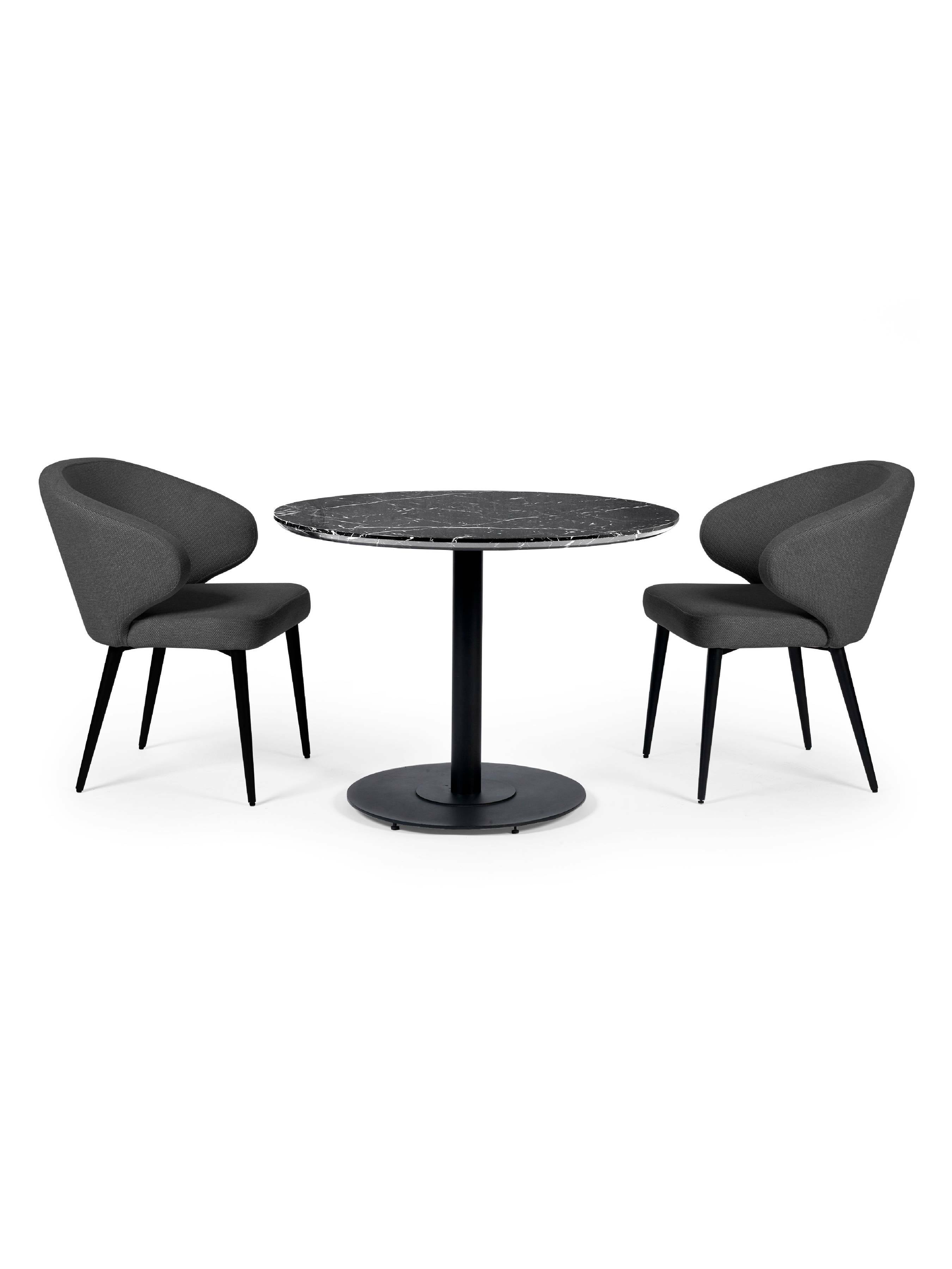Luca 80cm Round Dining Table Black