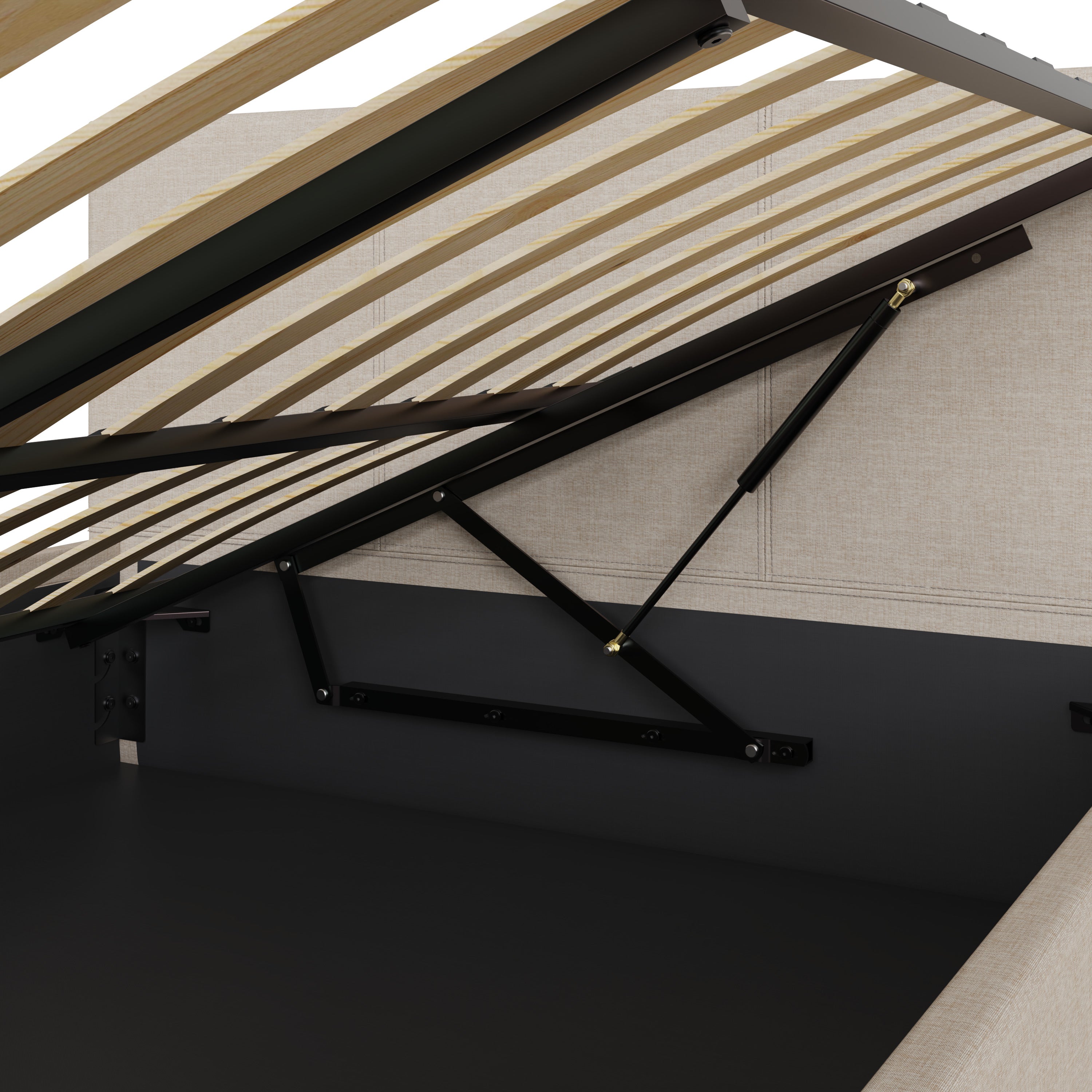 Side Lift Ottoman Bed Natural