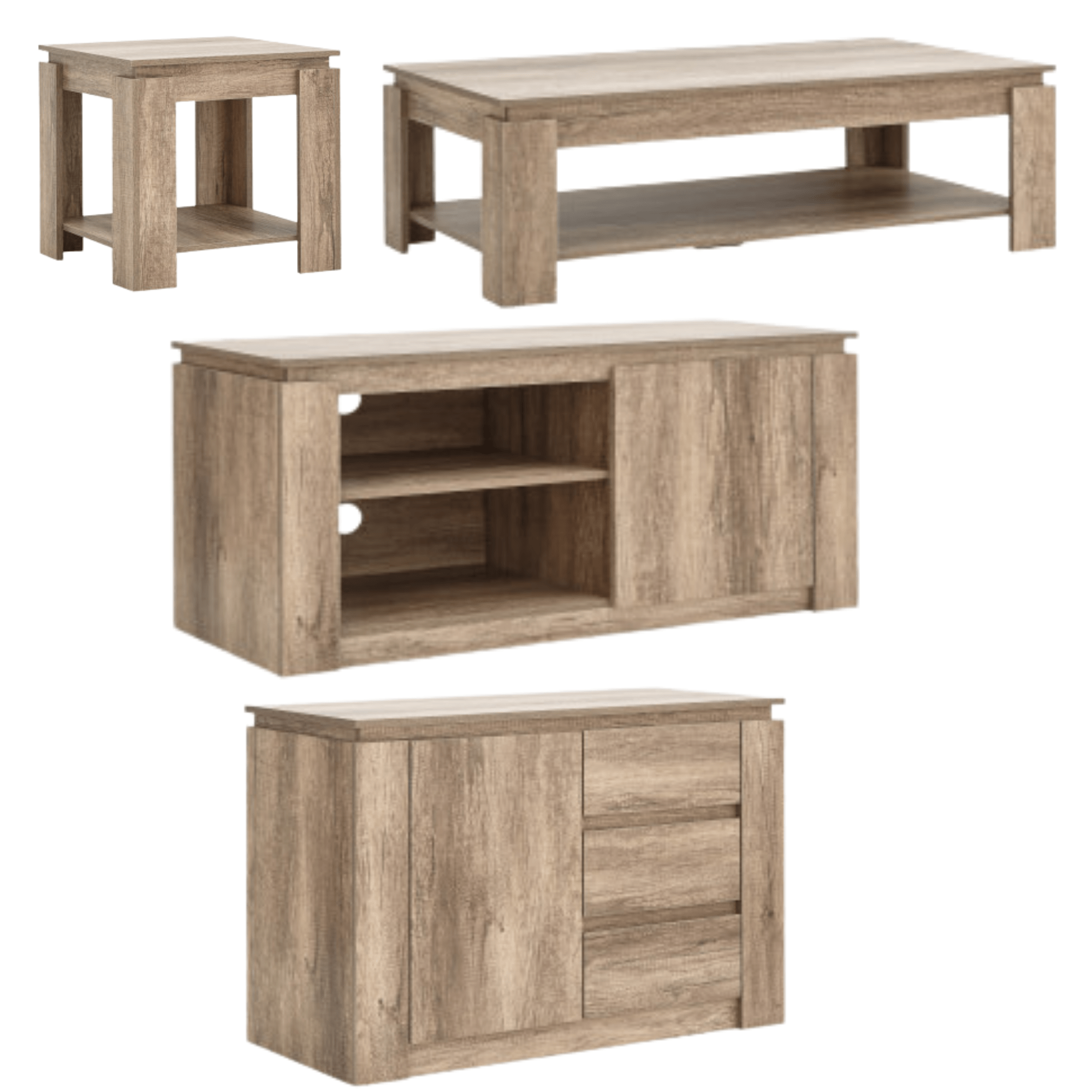 GFW Living Room Set Canyon Oak 4 Piece Living Room Set (Small) Bed Kings