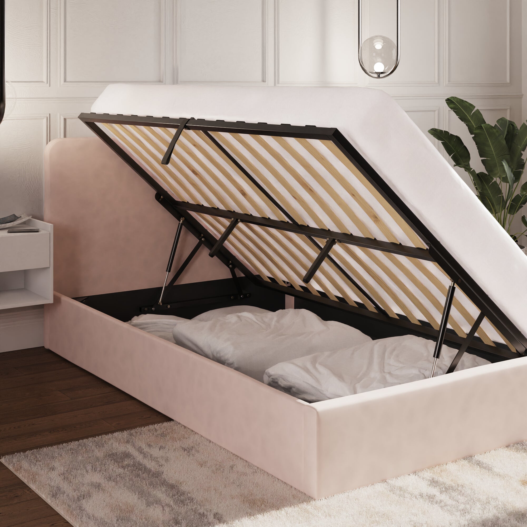 Chiswick Ottoman Bed Frame - Soft Pink