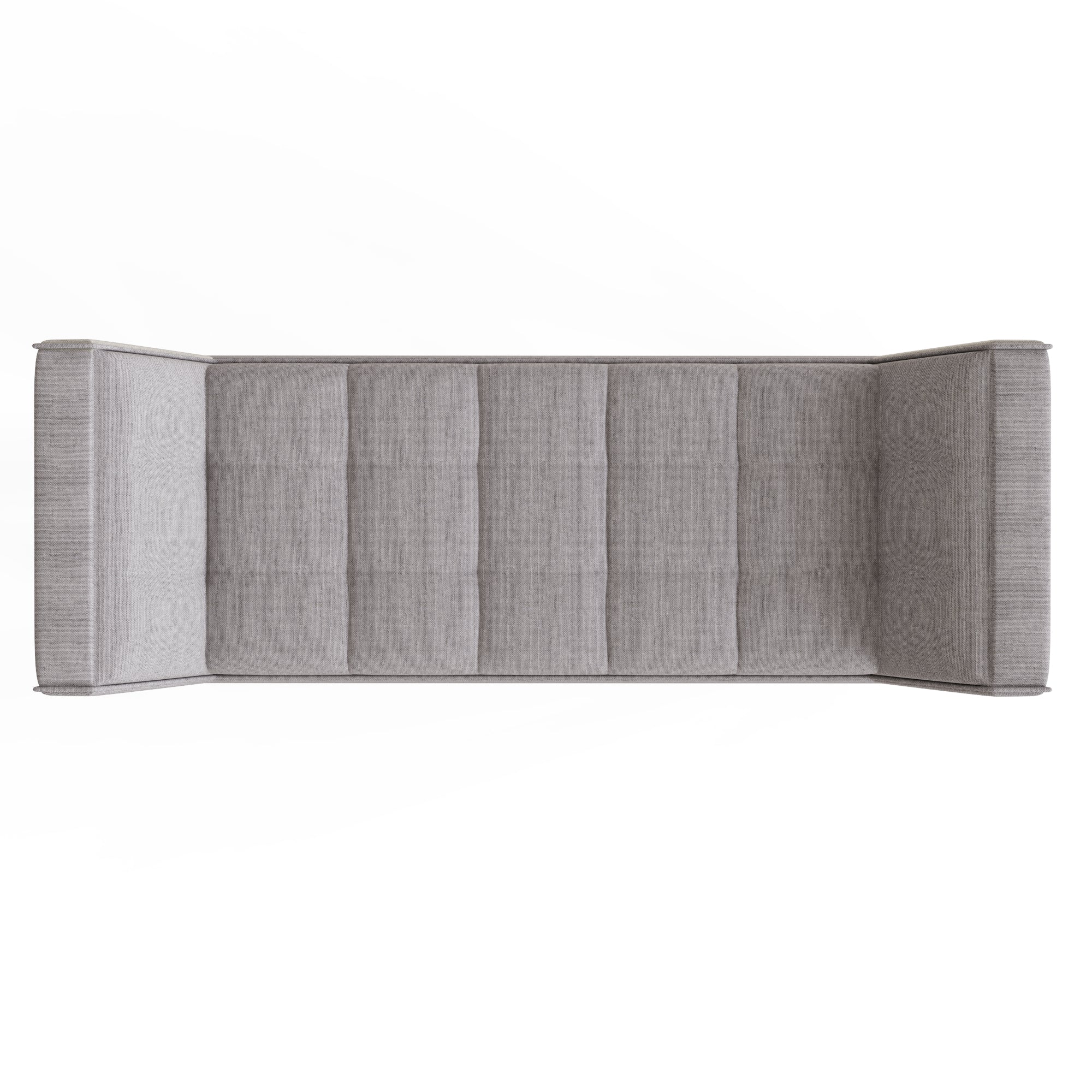 Milan Upholstered Bench Grey Hopsack