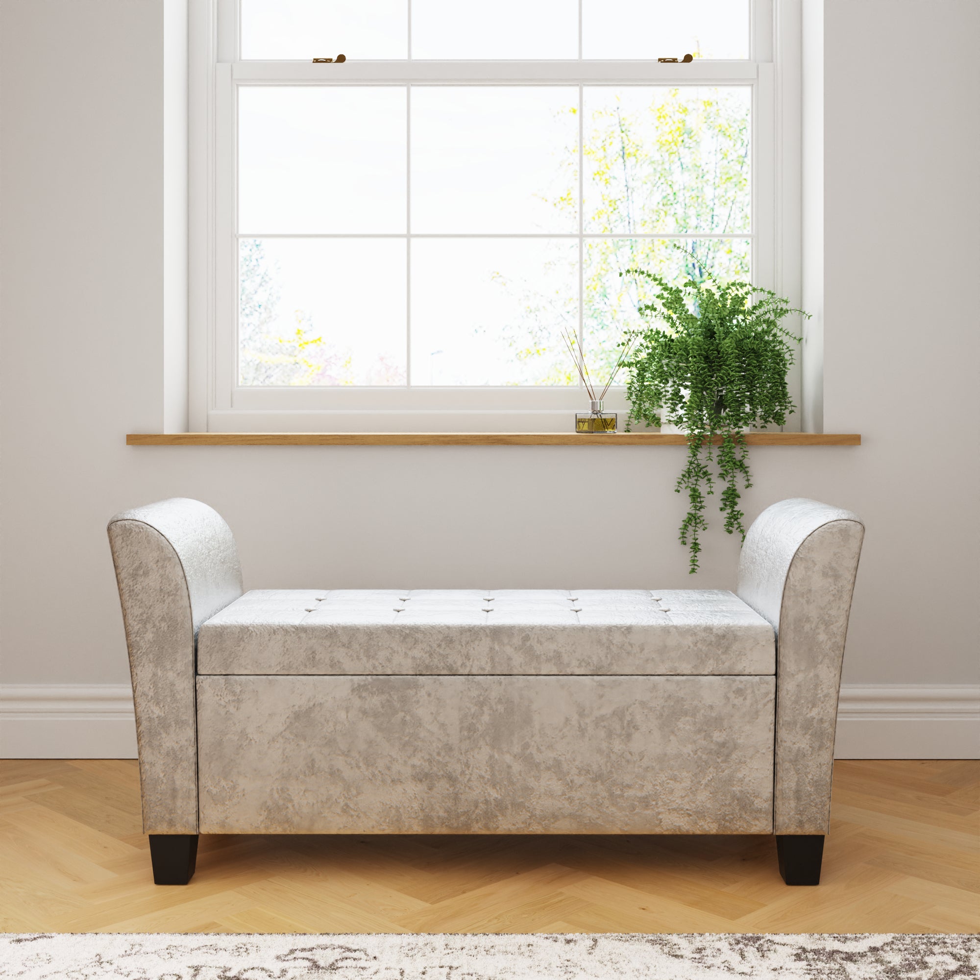 Verona Window Seat Oyster Crushed Velvet