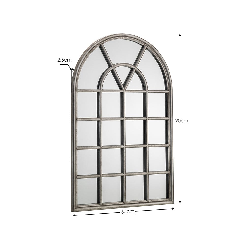 Julian Bowen Mirror Opus Pewter Window Mirror Bed Kings