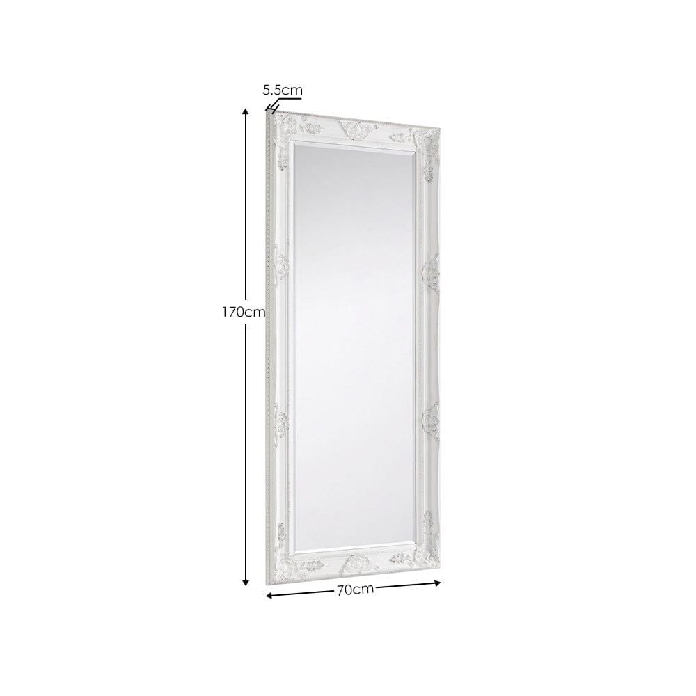 Julian Bowen Mirror Palais White Lean-To Dress Mirror Bed Kings