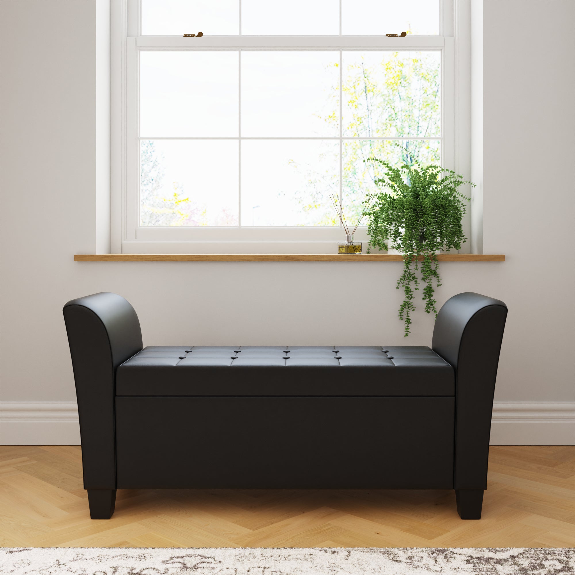 Verona Window Seat Black Pu