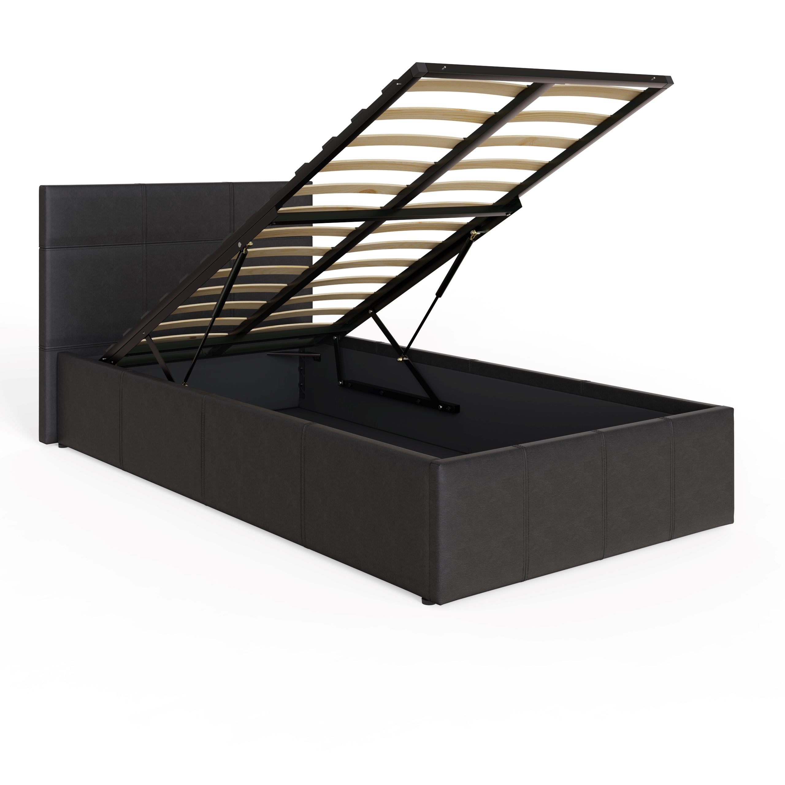 End Lift Ottoman Bed Black