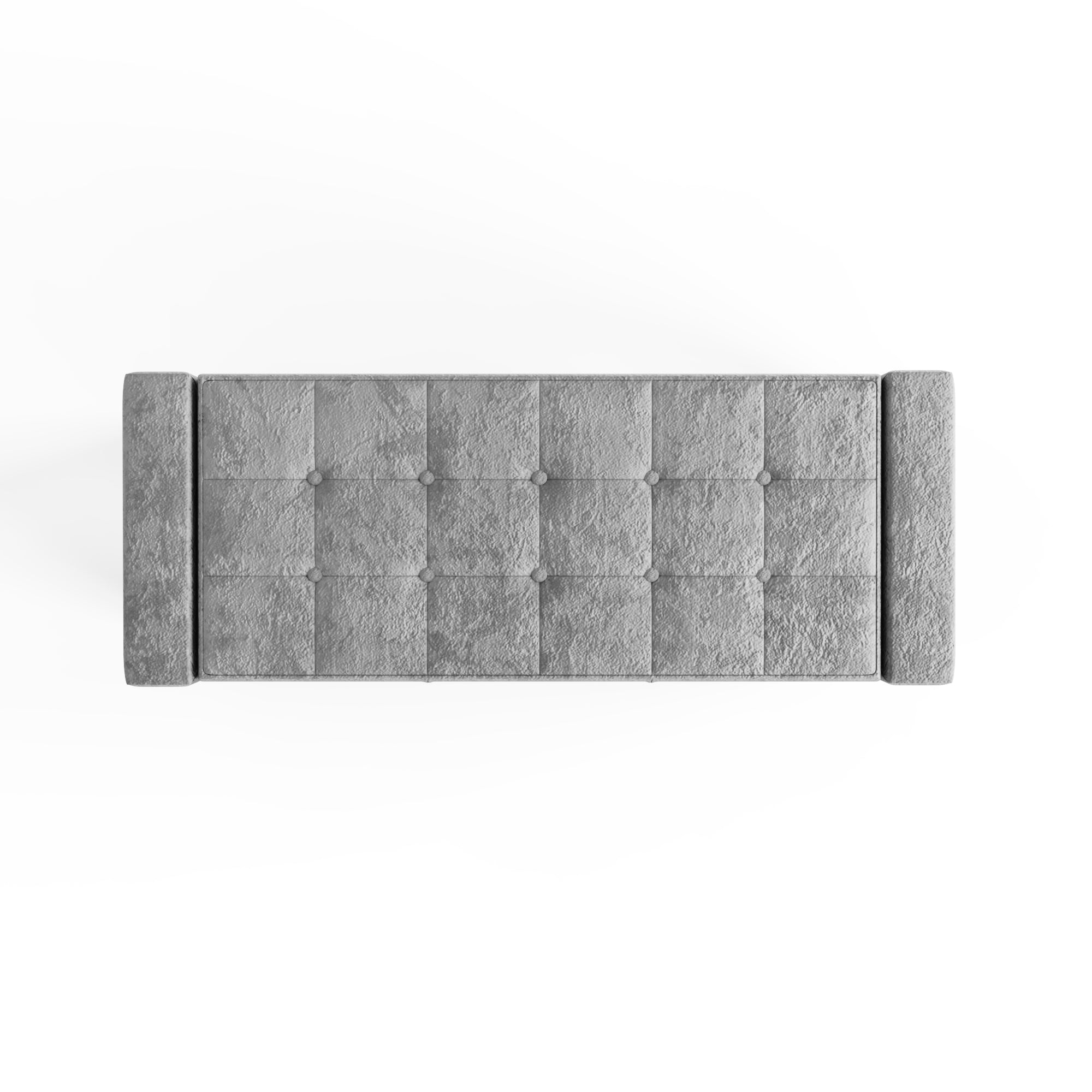Verona Ottoman Bench Grey Crushed Velvet