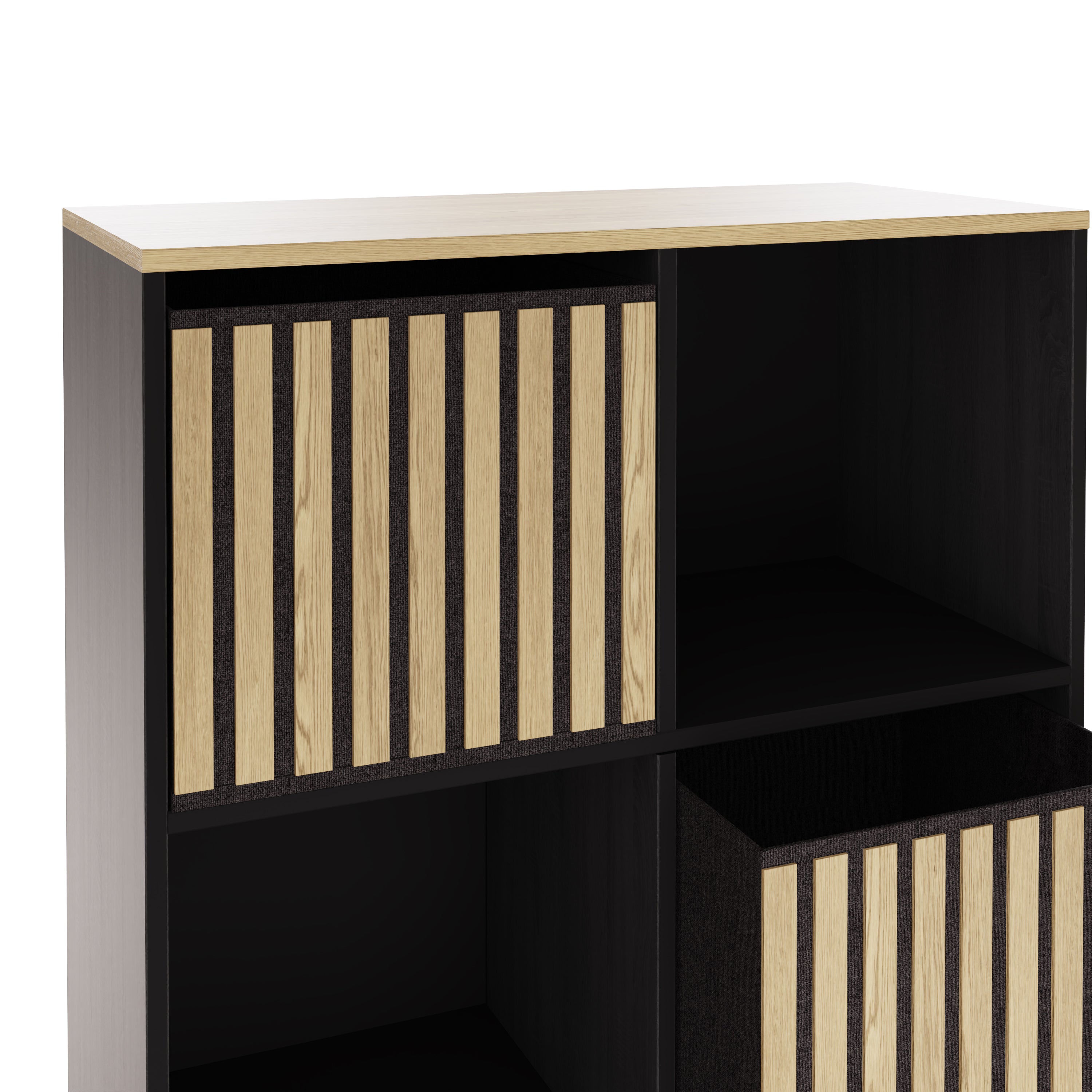 Kube 2X3 Storage Kube Black/Medium Oak