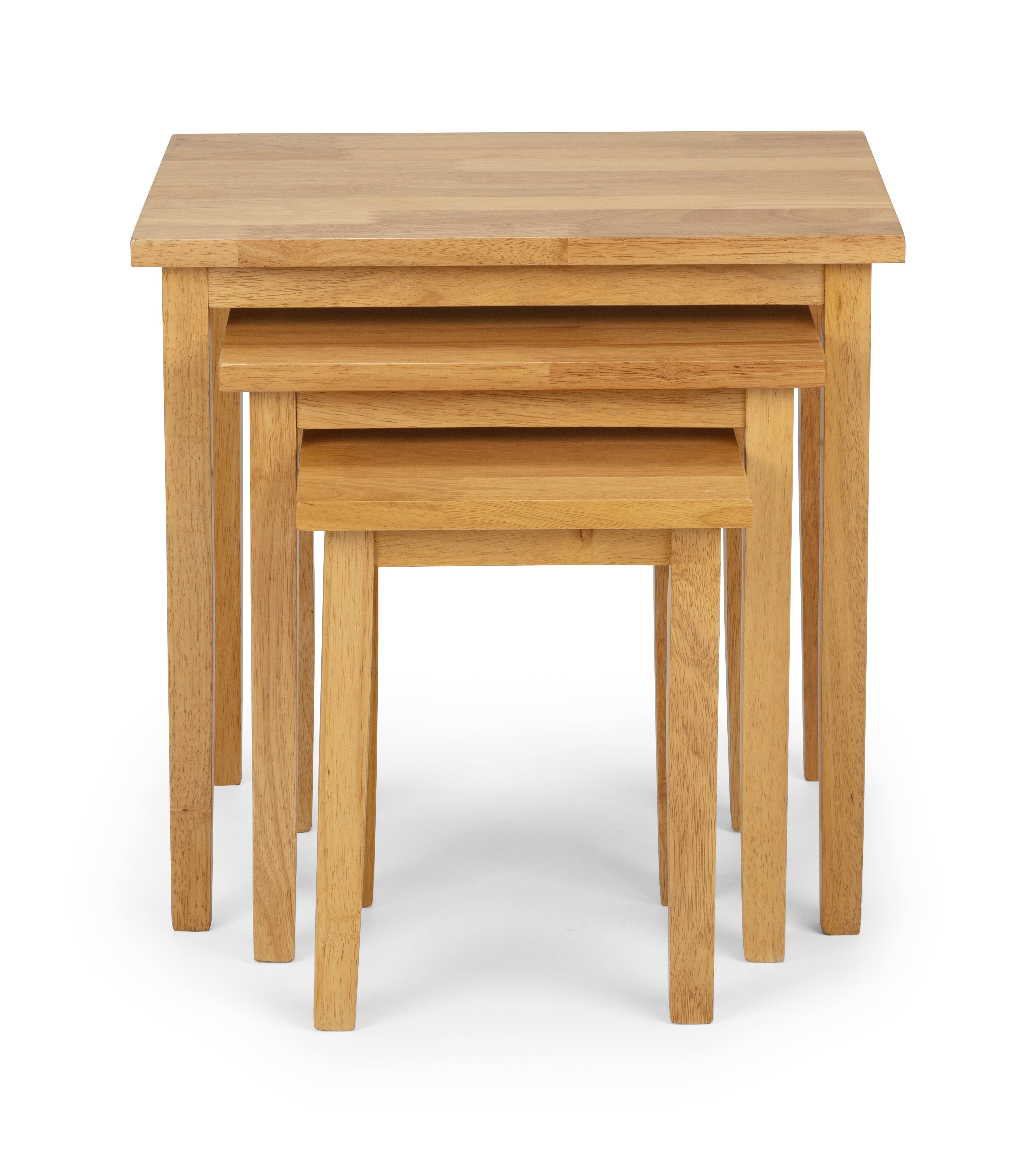 Julian Bowen Nest Of Tables Cleo Nest Of Tables - Natural Oak Finish Bed Kings