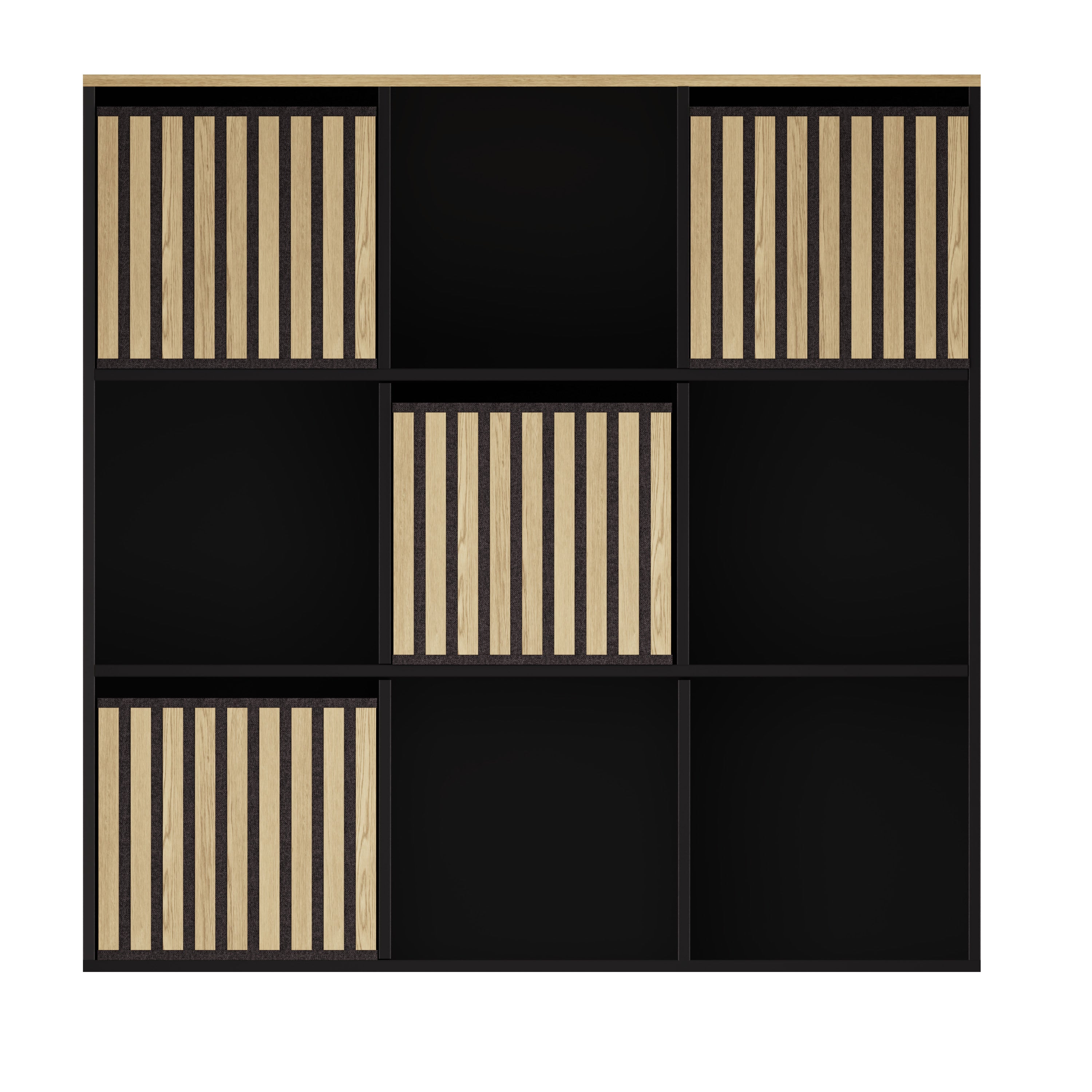 Kube 3X3 Storage Kube Black/Medium Oak