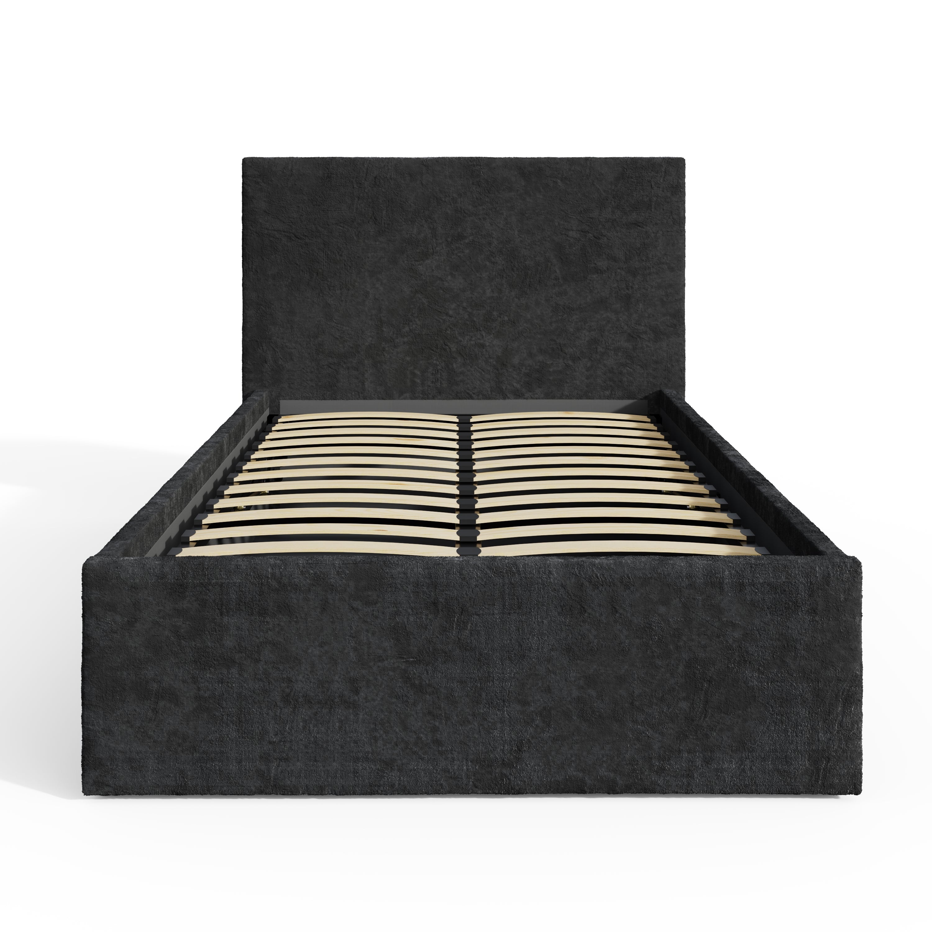 End Lift Ottoman Bed Frame- Black Crushed Velvet